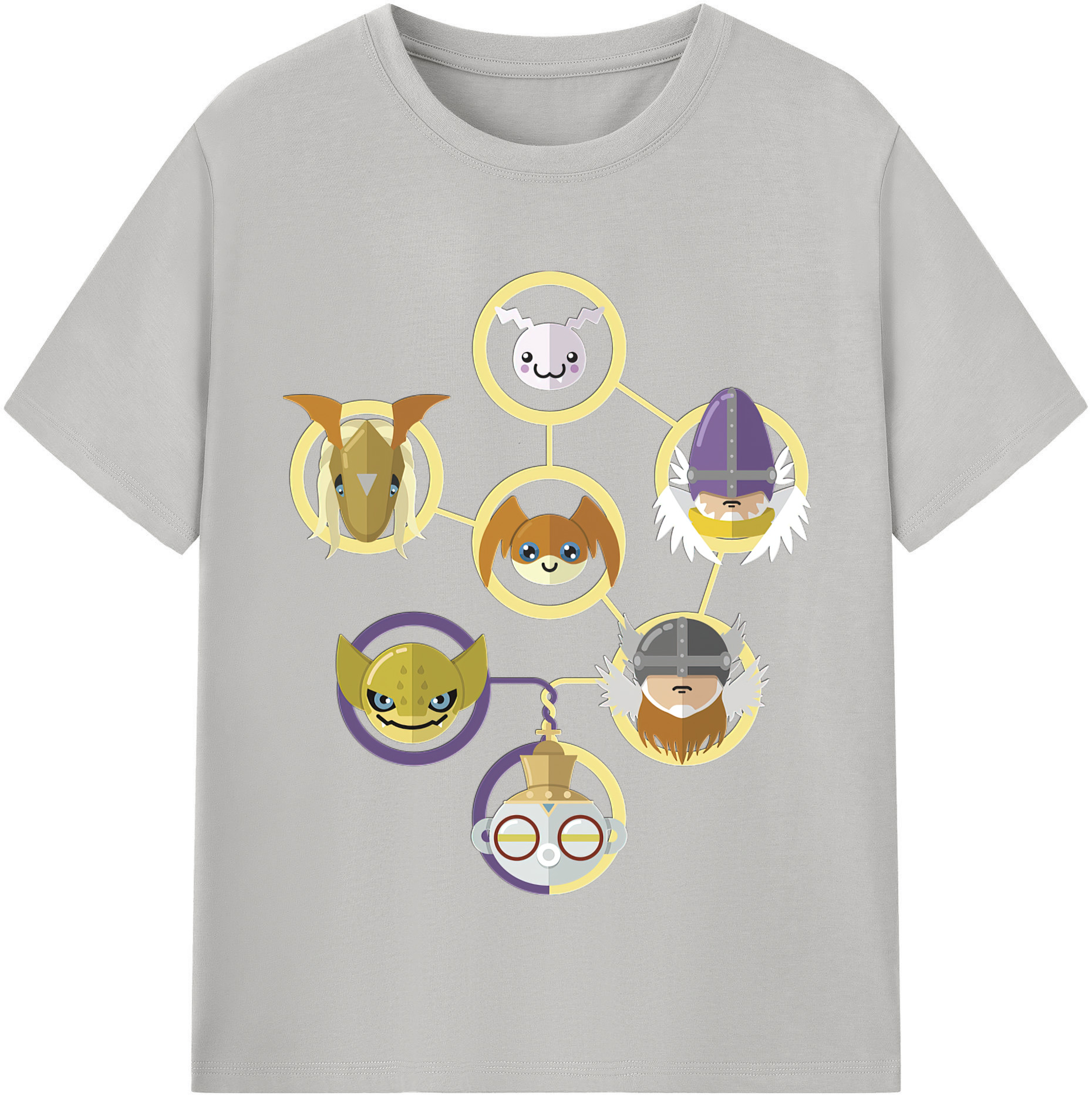 （画像用） Digimon デジタルモンスター/デジモン レディースカジュアルプリントTシャツ（綿100％）