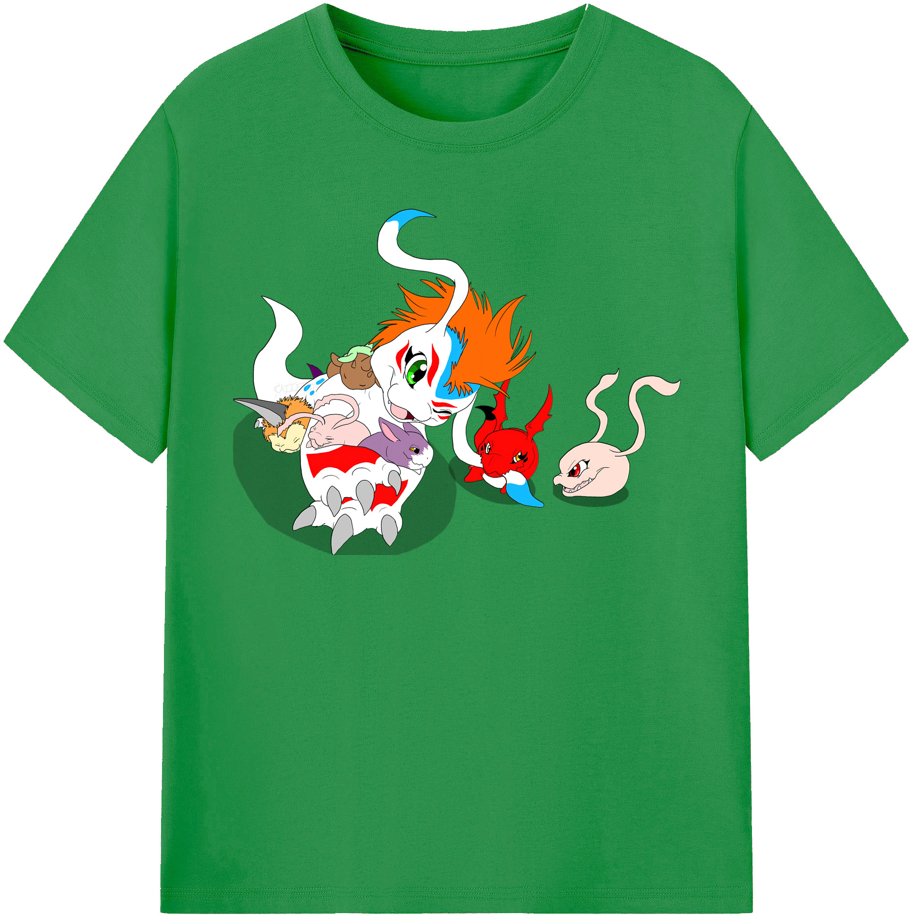 （画像用） Digimon デジタルモンスター/デジモン レディースカジュアルプリントTシャツ（綿100％）