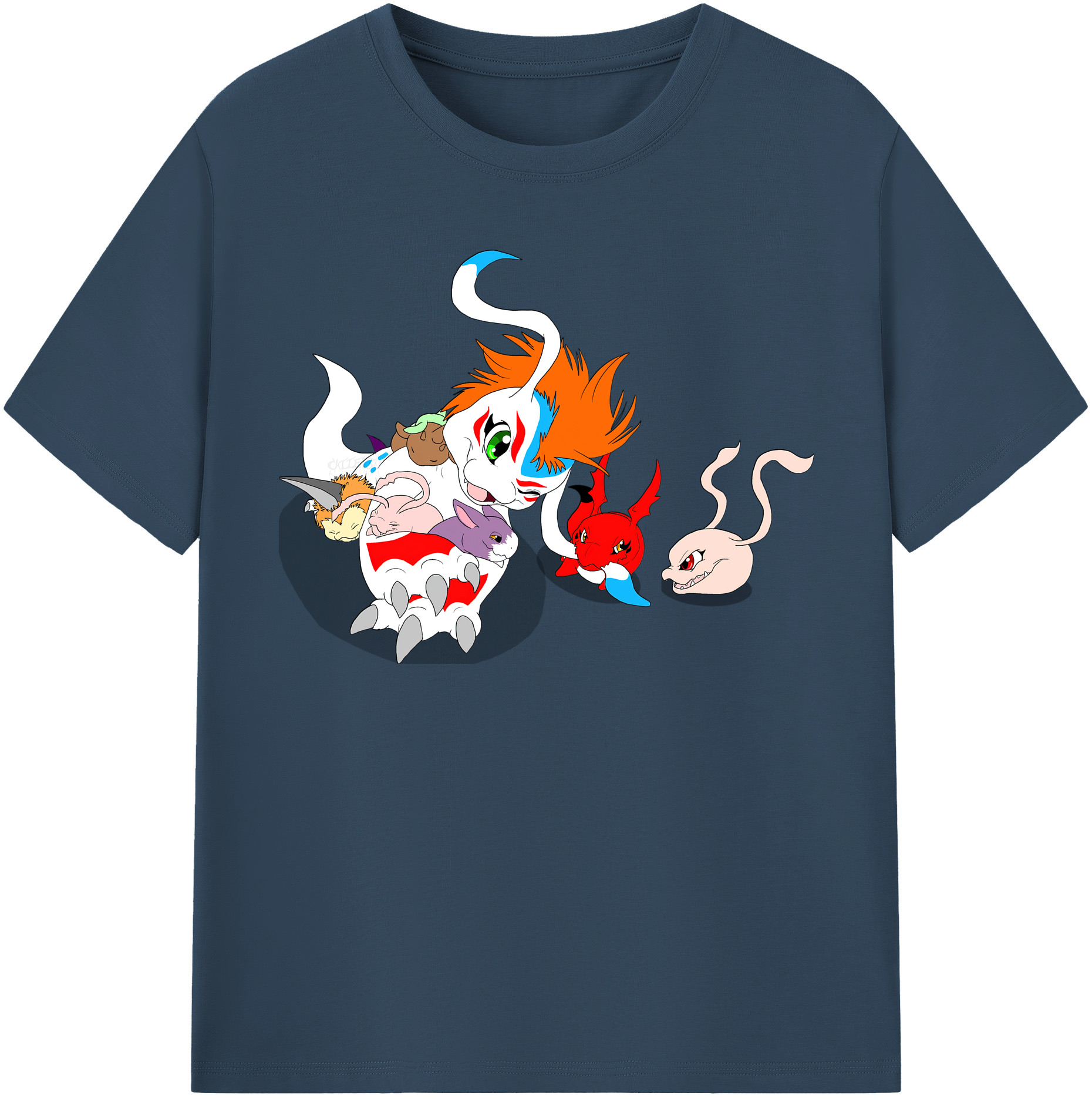 （画像用） Digimon デジタルモンスター/デジモン レディースカジュアルプリントTシャツ（綿100％）