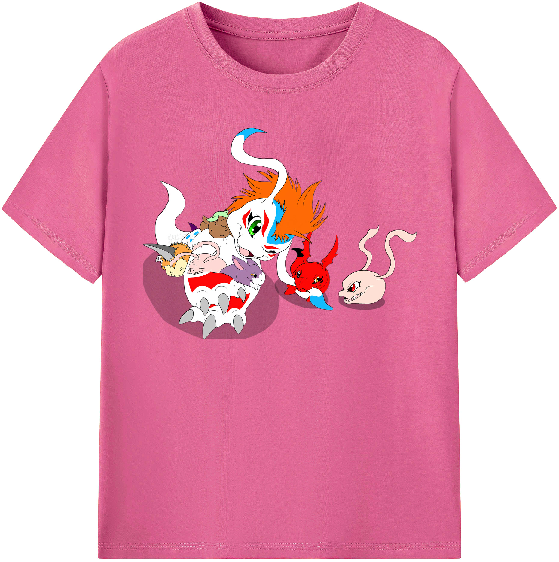 （画像用） Digimon デジタルモンスター/デジモン レディースカジュアルプリントTシャツ（綿100％）