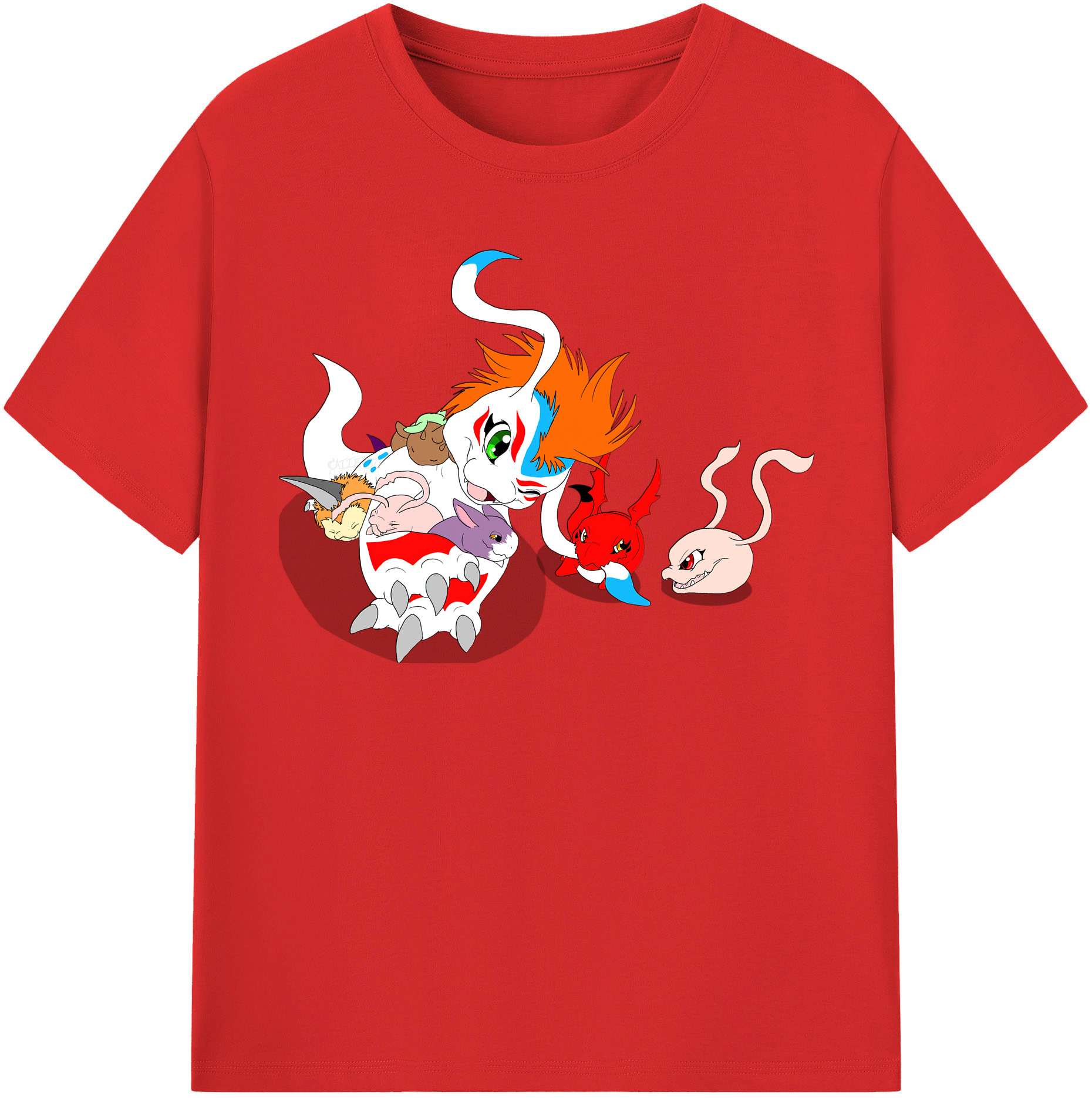 （画像用） Digimon デジタルモンスター/デジモン レディースカジュアルプリントTシャツ（綿100％）