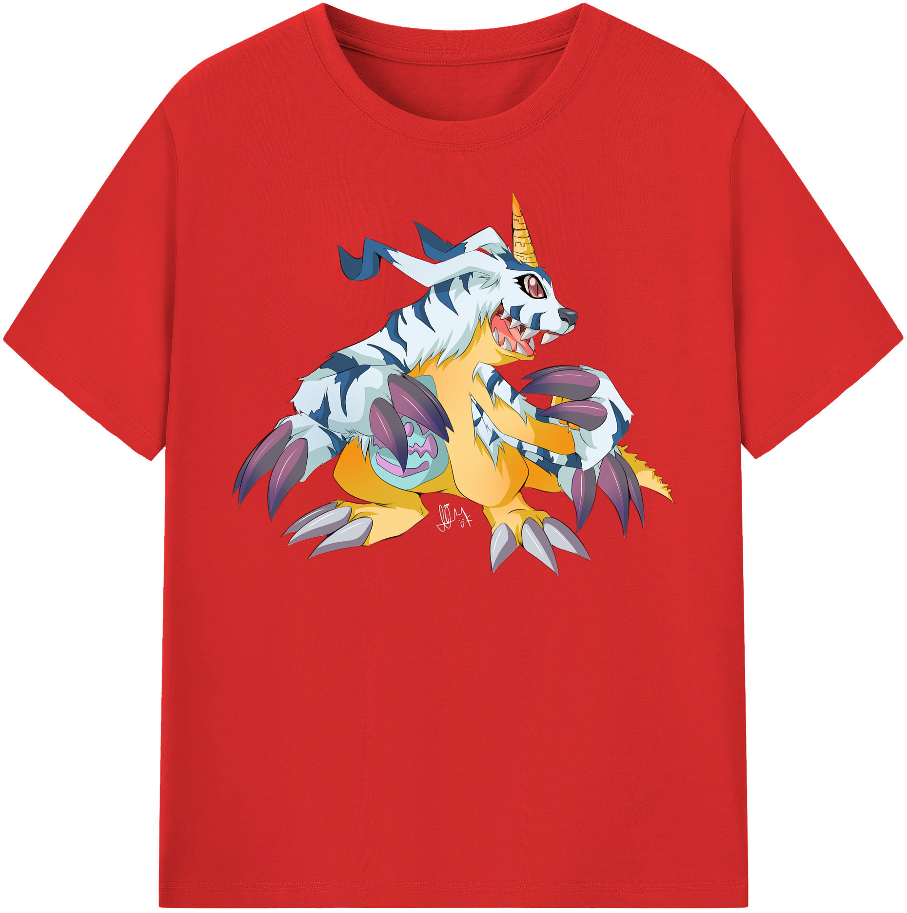 （画像用） Digimon デジタルモンスター/デジモン レディースカジュアルプリントTシャツ（綿100％）