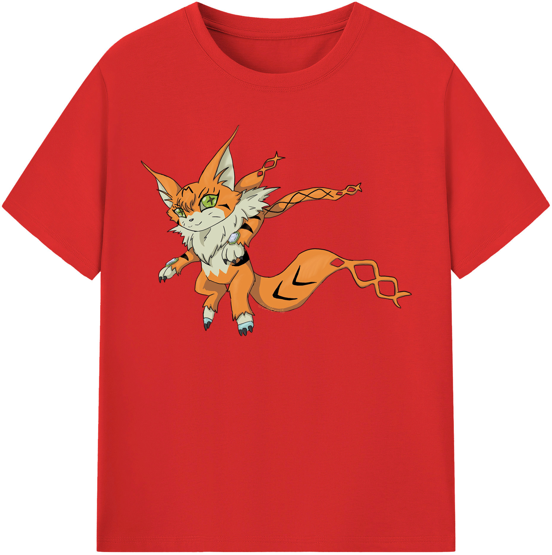 （画像用） Digimon デジタルモンスター/デジモン レディースカジュアルプリントTシャツ（綿100％）