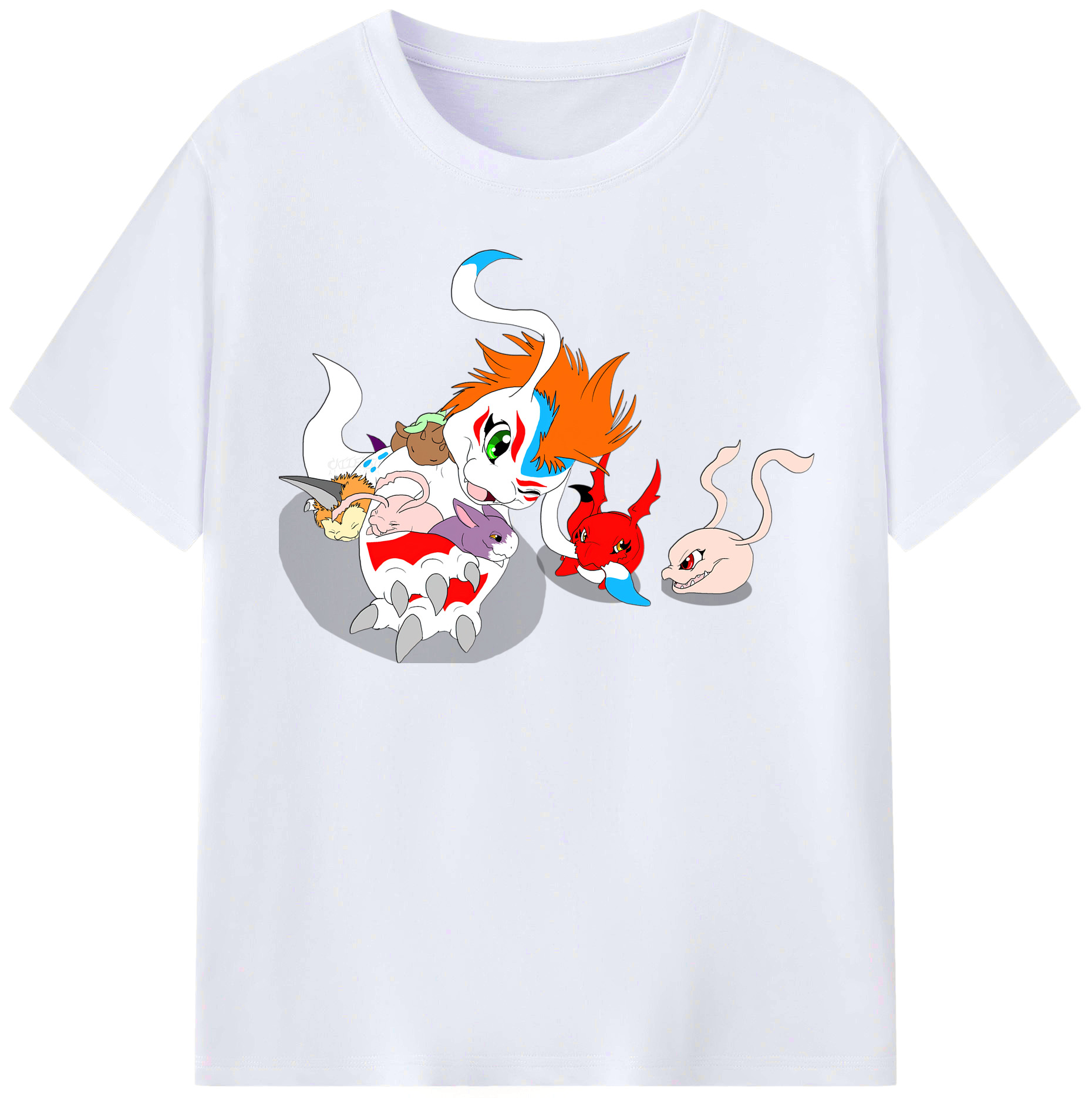 （画像用） Digimon デジタルモンスター/デジモン レディースカジュアルプリントTシャツ（綿100％）