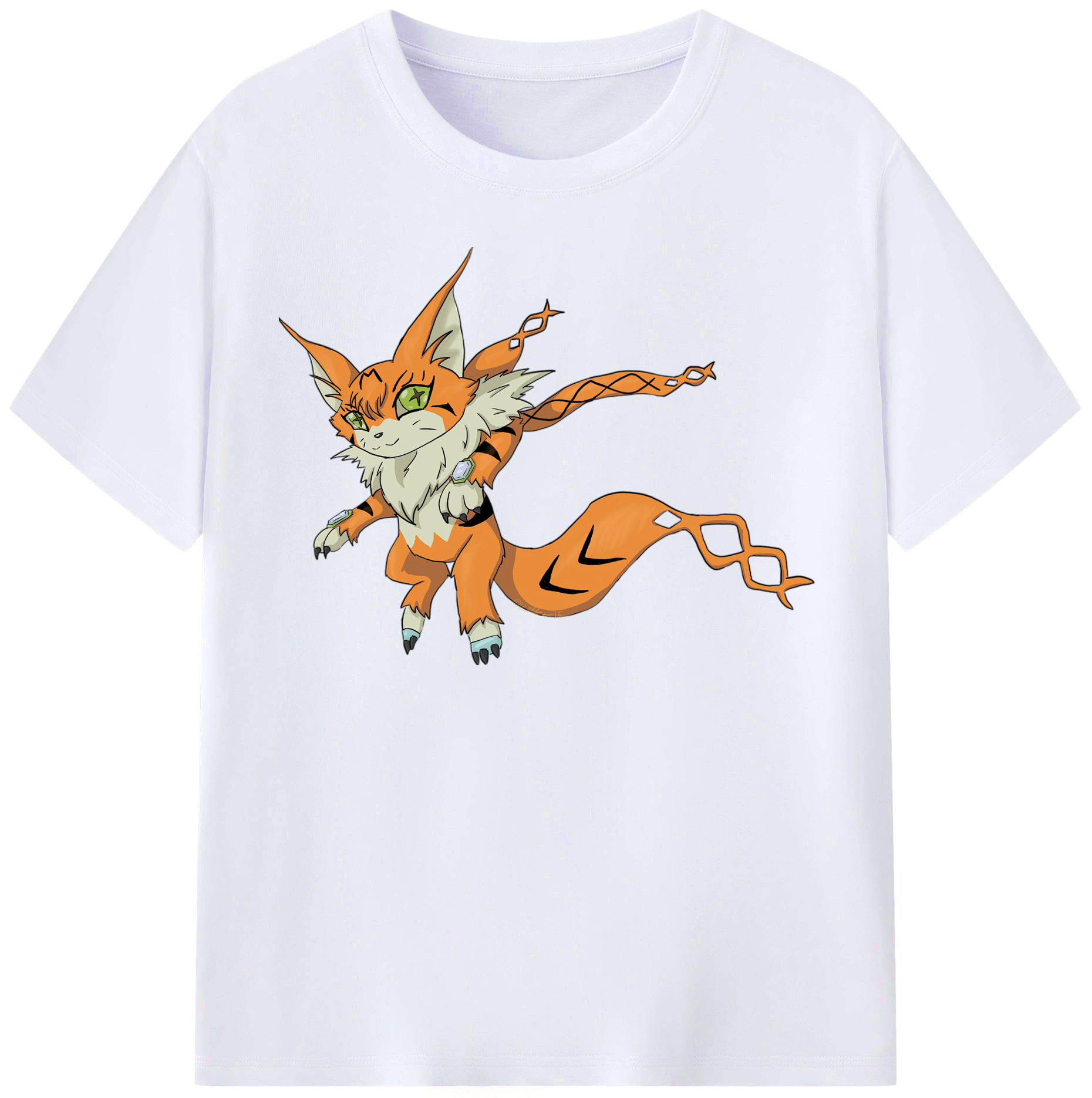 （画像用） Digimon デジタルモンスター/デジモン レディースカジュアルプリントTシャツ（綿100％）