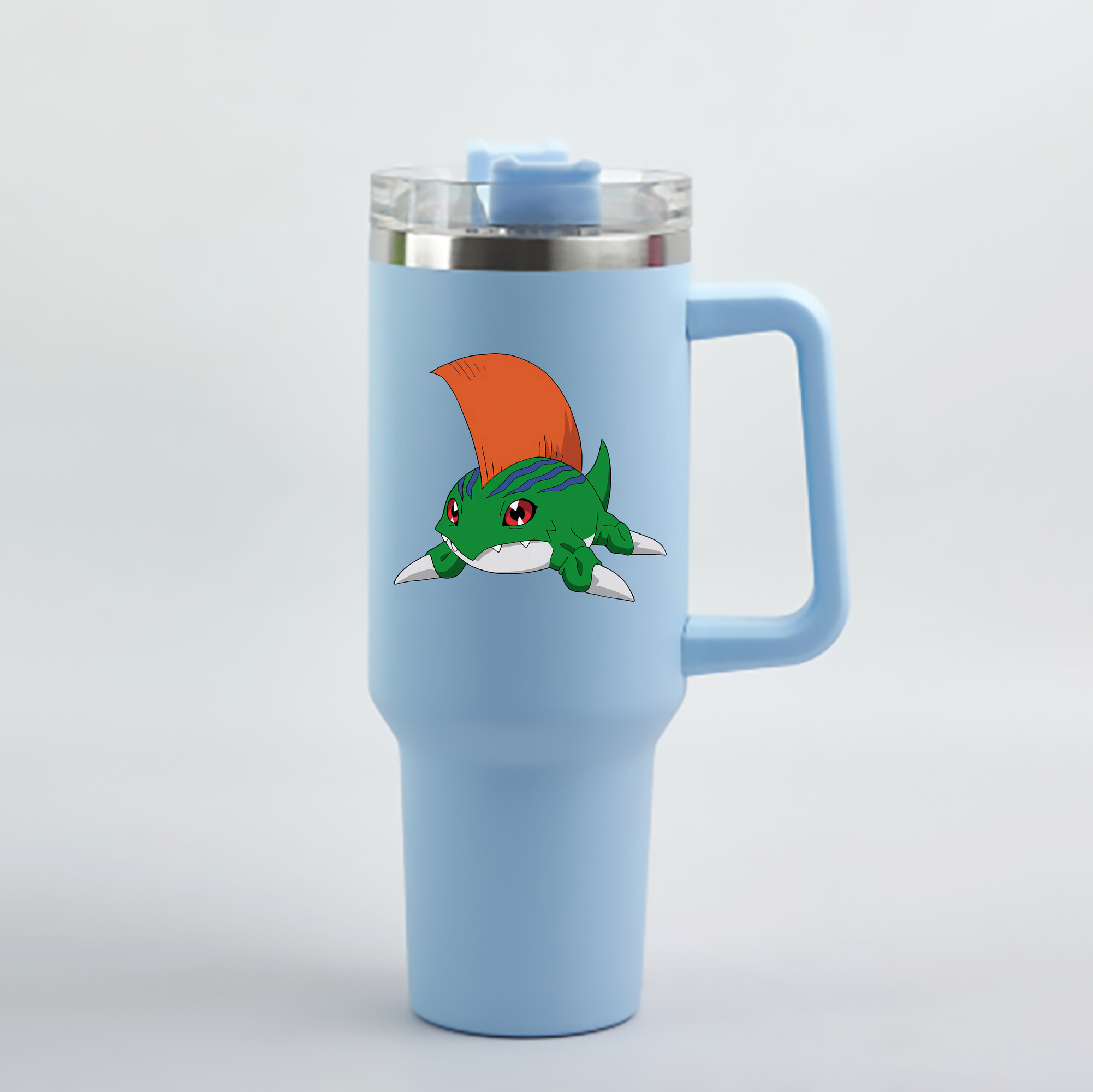 （画像用） Digimon デジタルモンスター/デジモン 1200mL車用タンブラー - クリスタルステッカー（プラスチックストロー付き）