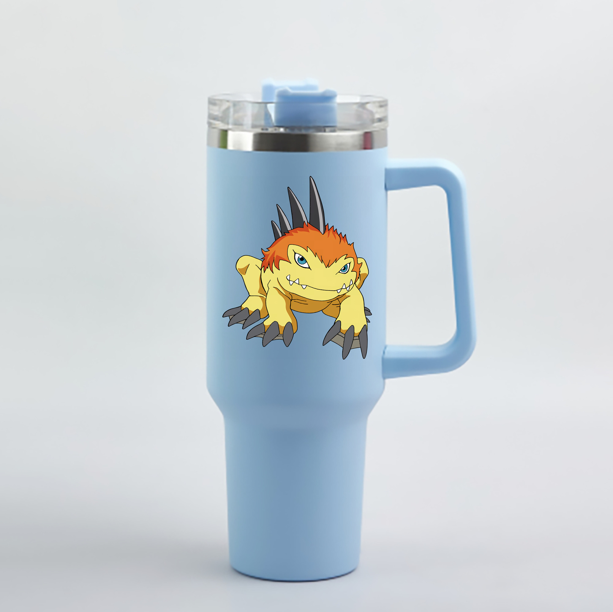 （画像用） Digimon デジタルモンスター/デジモン 1200mL車用タンブラー - クリスタルステッカー（プラスチックストロー付き）