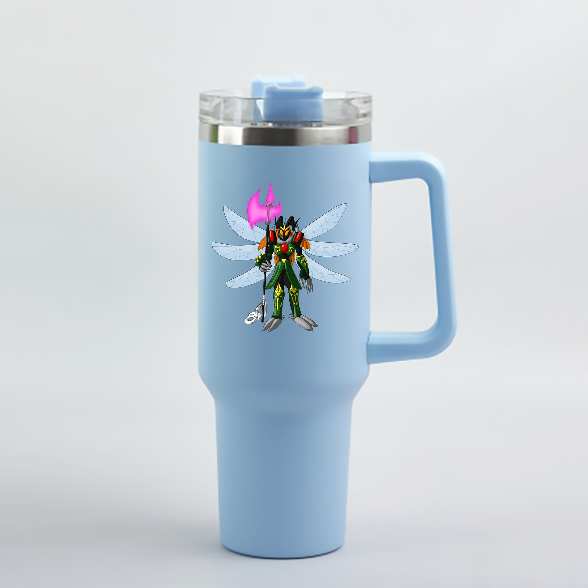 （画像用） Digimon デジタルモンスター/デジモン 1200mL車用タンブラー - クリスタルステッカー（プラスチックストロー付き）