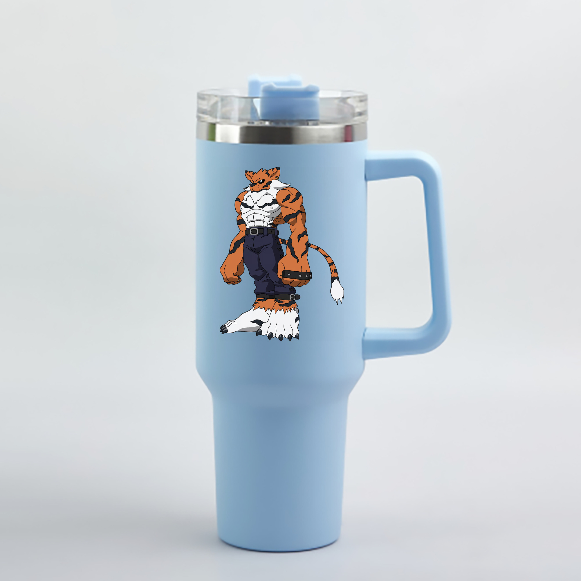 （画像用） Digimon デジタルモンスター/デジモン 1200mL車用タンブラー - クリスタルステッカー（プラスチックストロー付き）