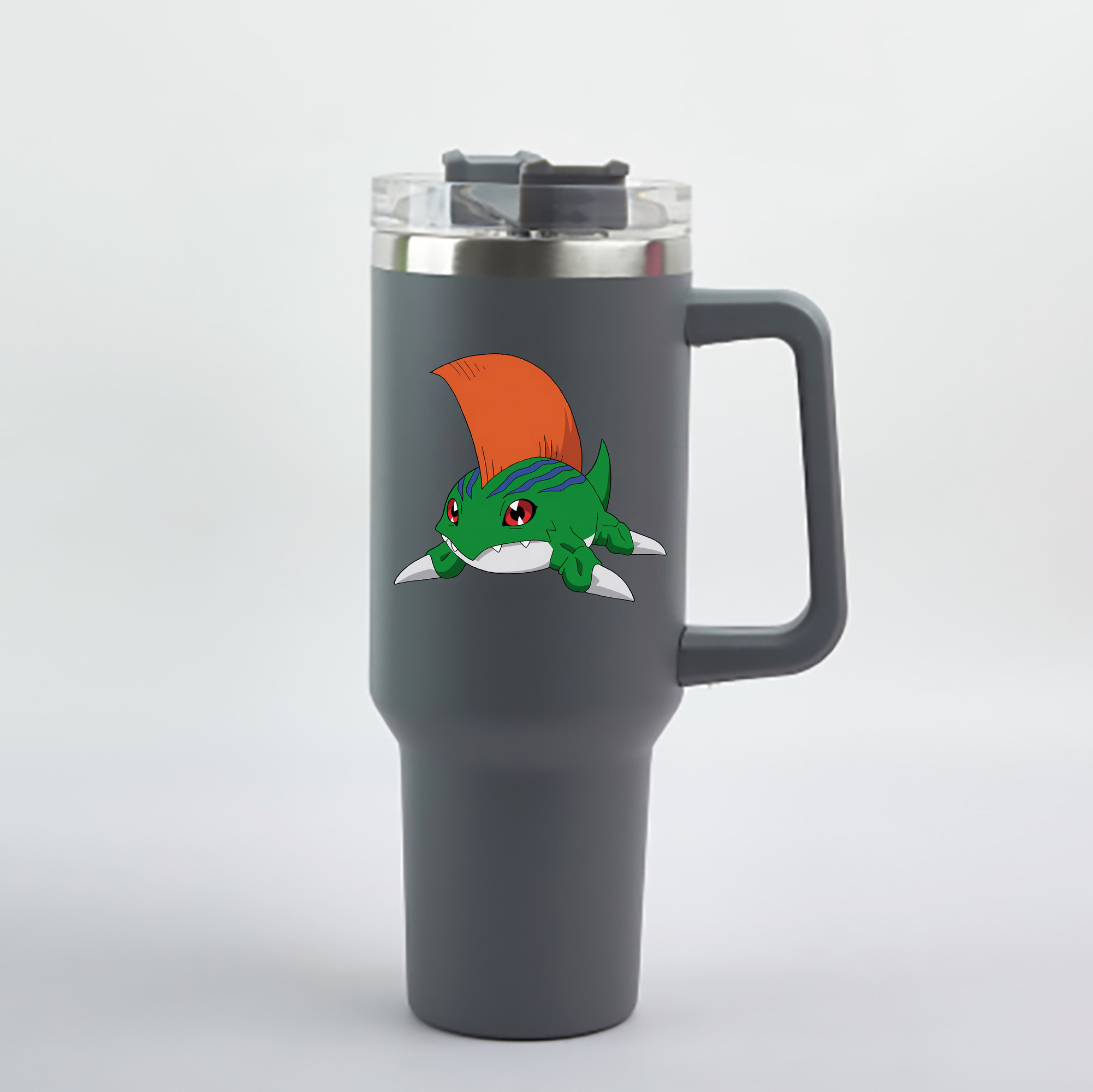 （画像用） Digimon デジタルモンスター/デジモン 1200mL車用タンブラー - クリスタルステッカー（プラスチックストロー付き）