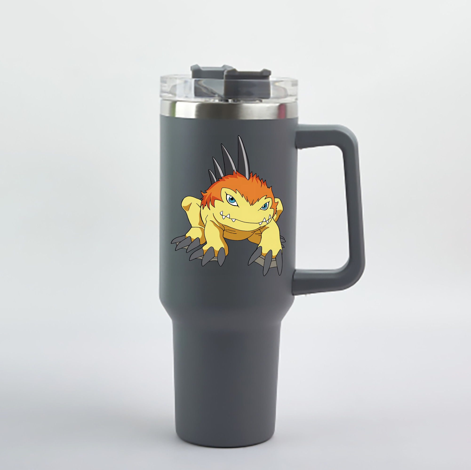 （画像用） Digimon デジタルモンスター/デジモン 1200mL車用タンブラー - クリスタルステッカー（プラスチックストロー付き）