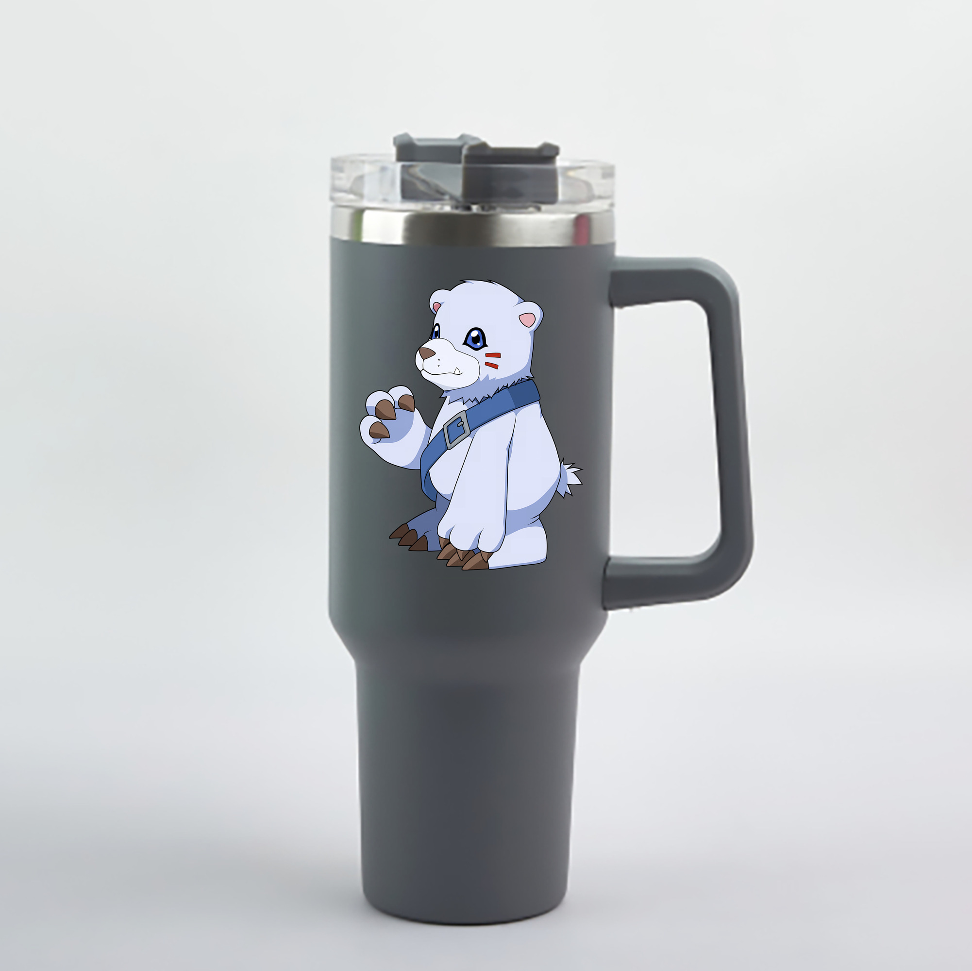 （画像用） Digimon デジタルモンスター/デジモン 1200mL車用タンブラー - クリスタルステッカー（プラスチックストロー付き）