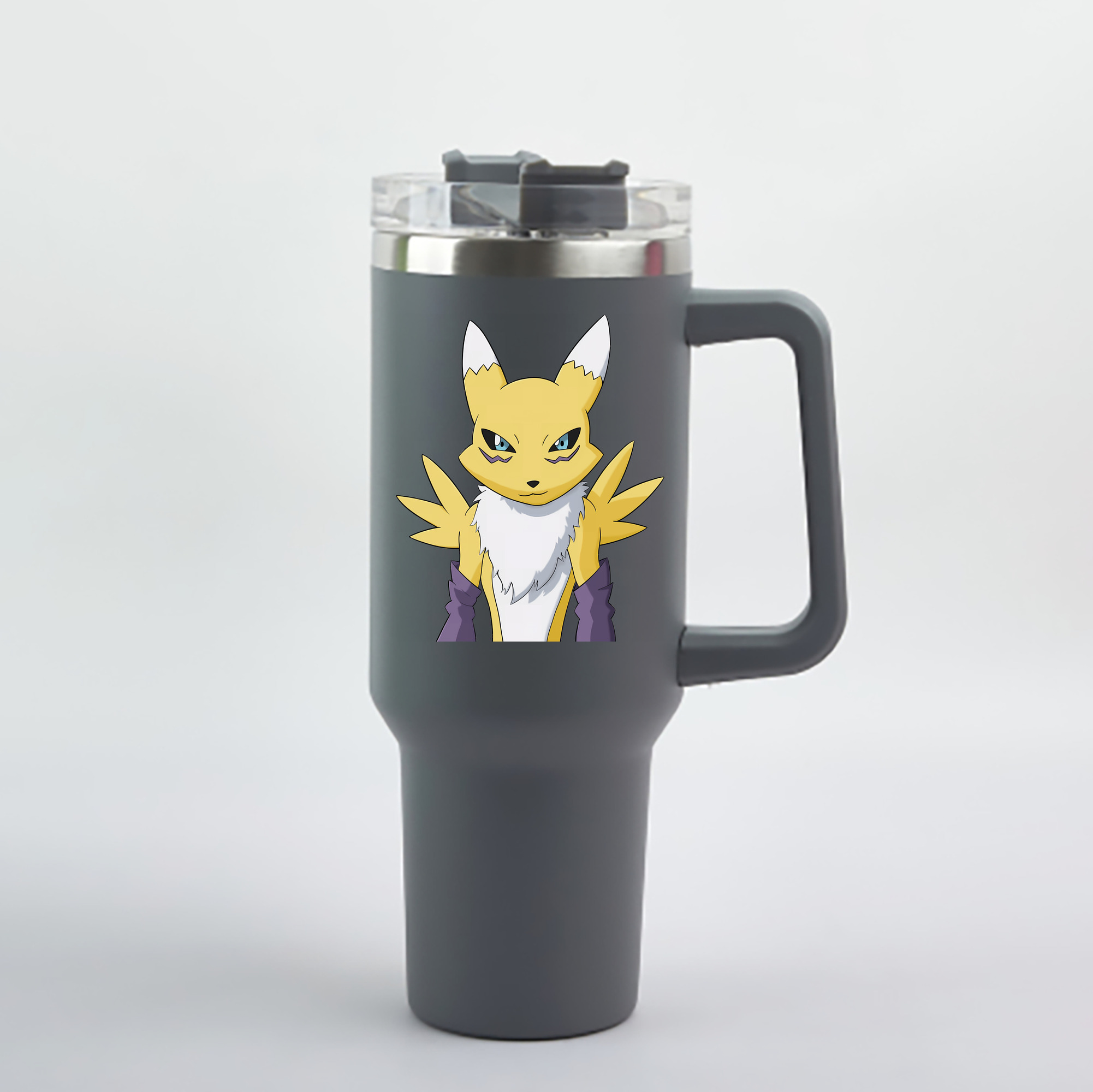 （画像用） Digimon デジタルモンスター/デジモン 1200mL車用タンブラー - クリスタルステッカー（プラスチックストロー付き）