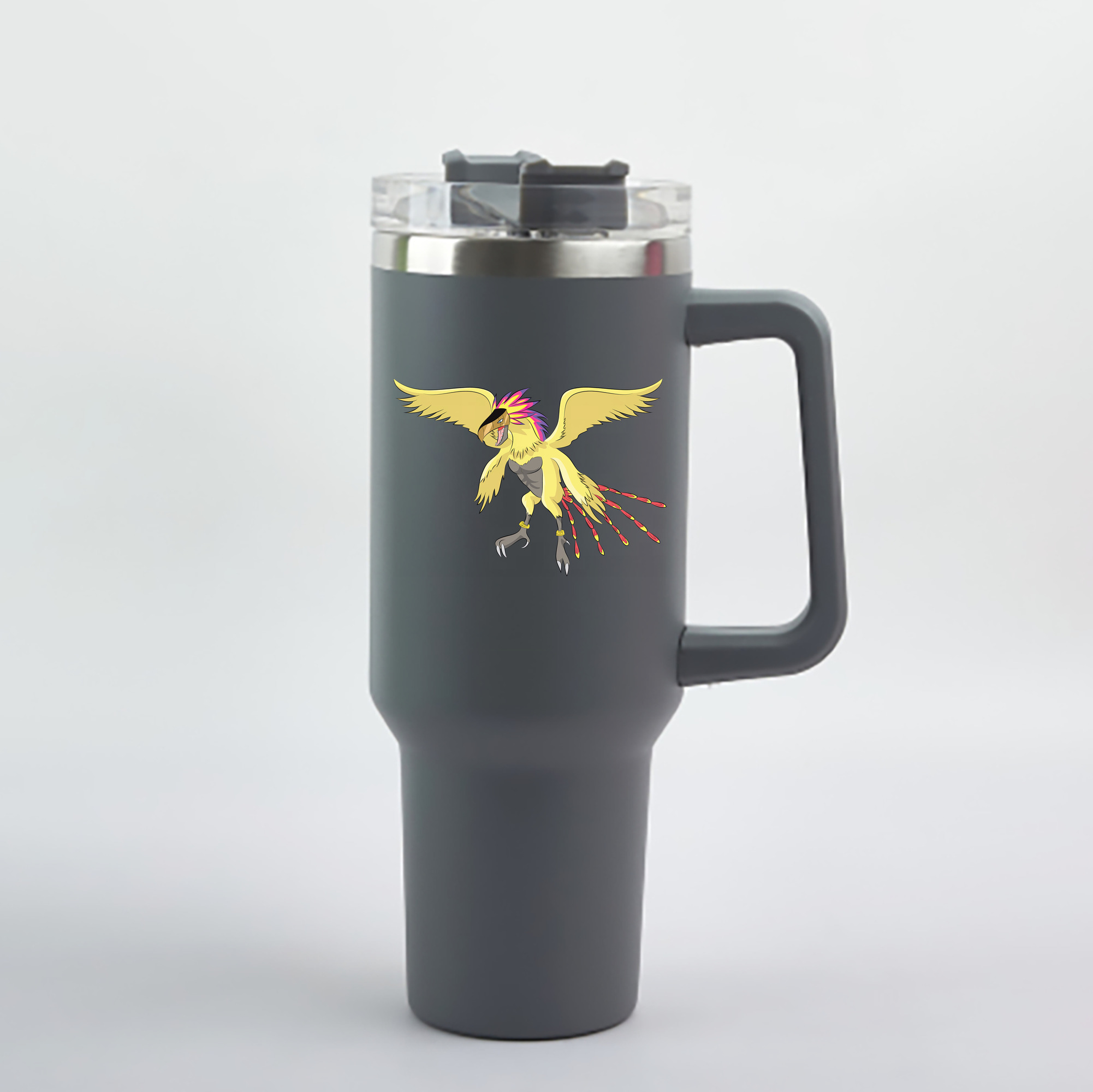 （画像用） Digimon デジタルモンスター/デジモン 1200mL車用タンブラー - クリスタルステッカー（プラスチックストロー付き）