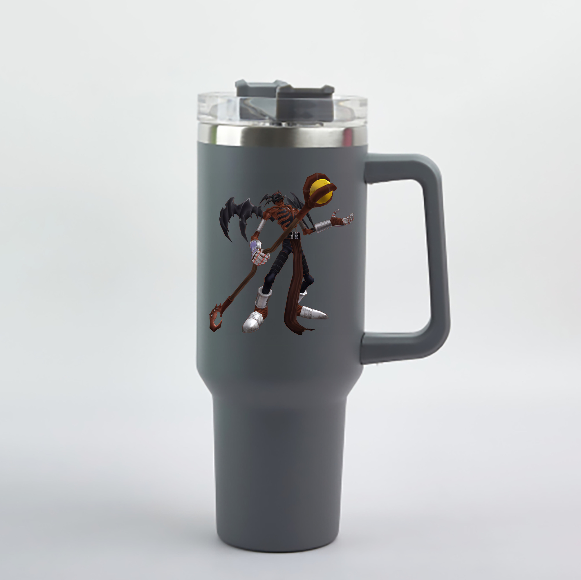 （画像用） Digimon デジタルモンスター/デジモン 1200mL車用タンブラー - クリスタルステッカー（プラスチックストロー付き）