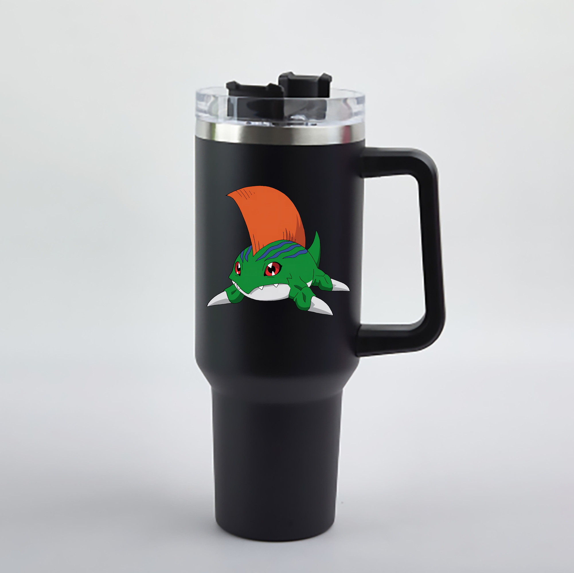 （画像用） Digimon デジタルモンスター/デジモン 1200mL車用タンブラー - クリスタルステッカー（プラスチックストロー付き）