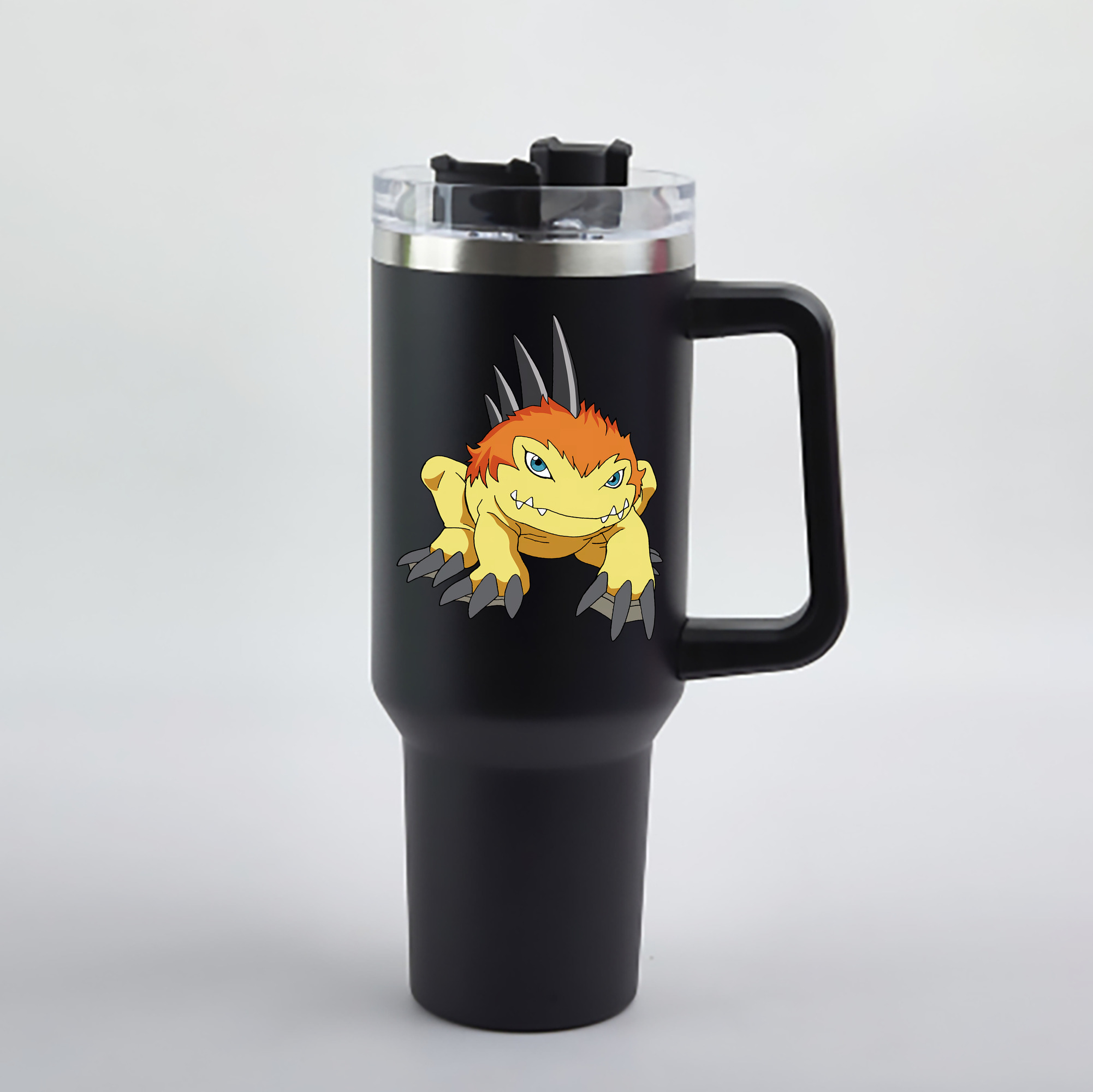 （画像用） Digimon デジタルモンスター/デジモン 1200mL車用タンブラー - クリスタルステッカー（プラスチックストロー付き）