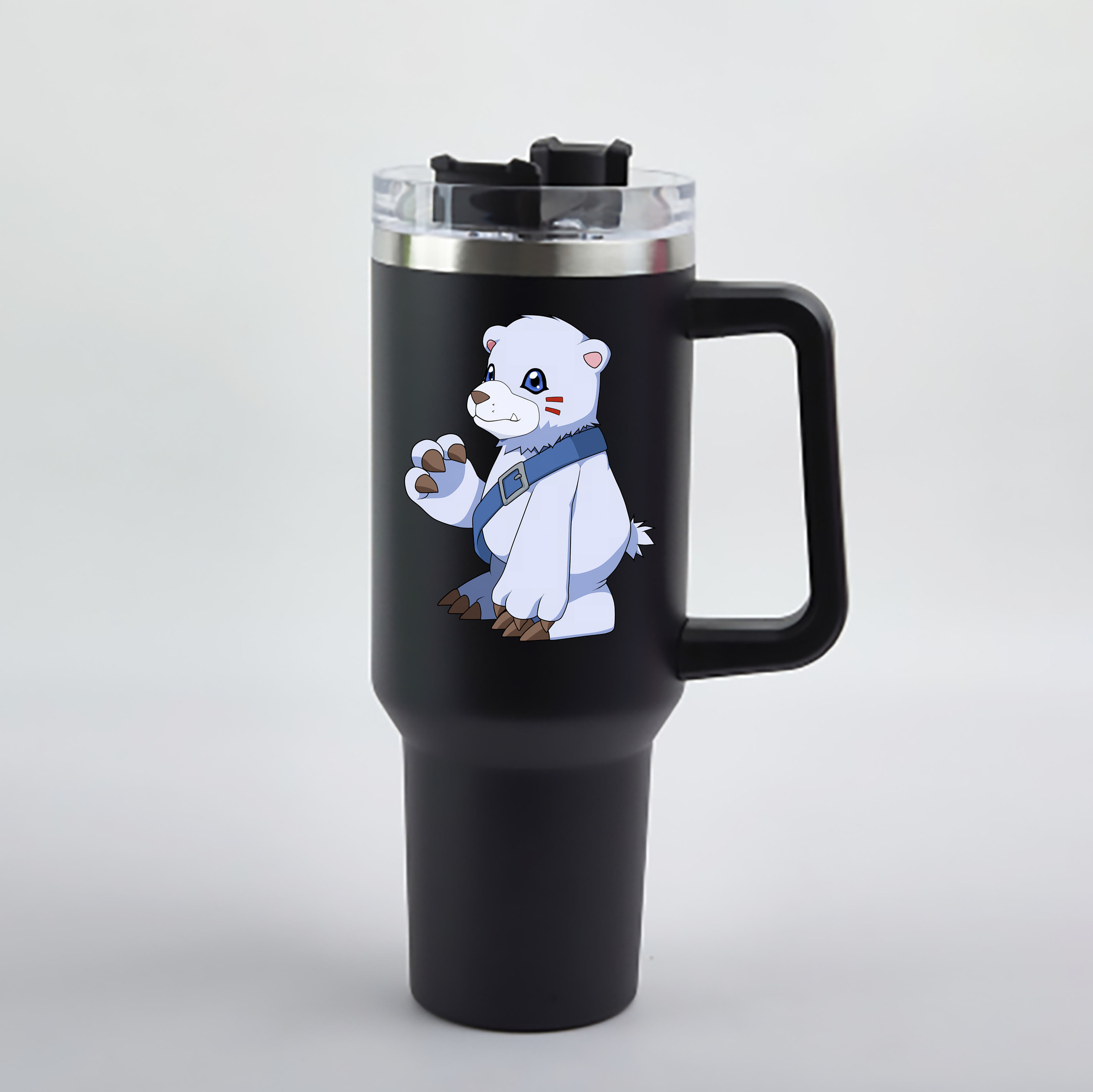 （画像用） Digimon デジタルモンスター/デジモン 1200mL車用タンブラー - クリスタルステッカー（プラスチックストロー付き）