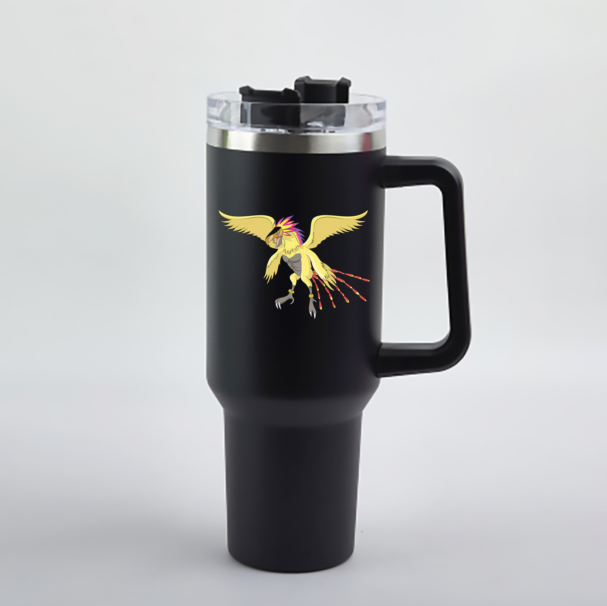 （画像用） Digimon デジタルモンスター/デジモン 1200mL車用タンブラー - クリスタルステッカー（プラスチックストロー付き）