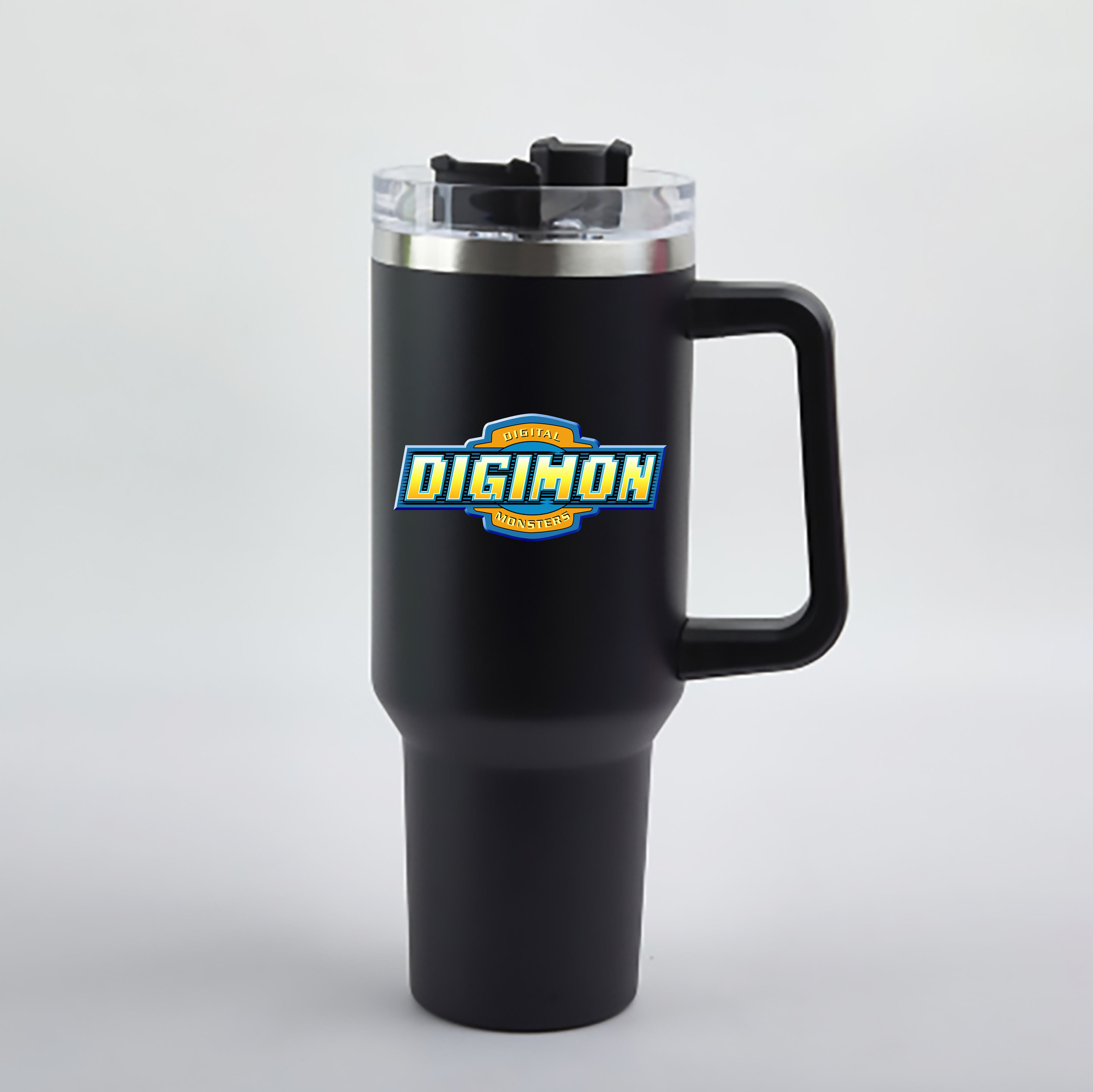 （画像用） Digimon デジタルモンスター/デジモン 1200mL車用タンブラー - クリスタルステッカー（プラスチックストロー付き）