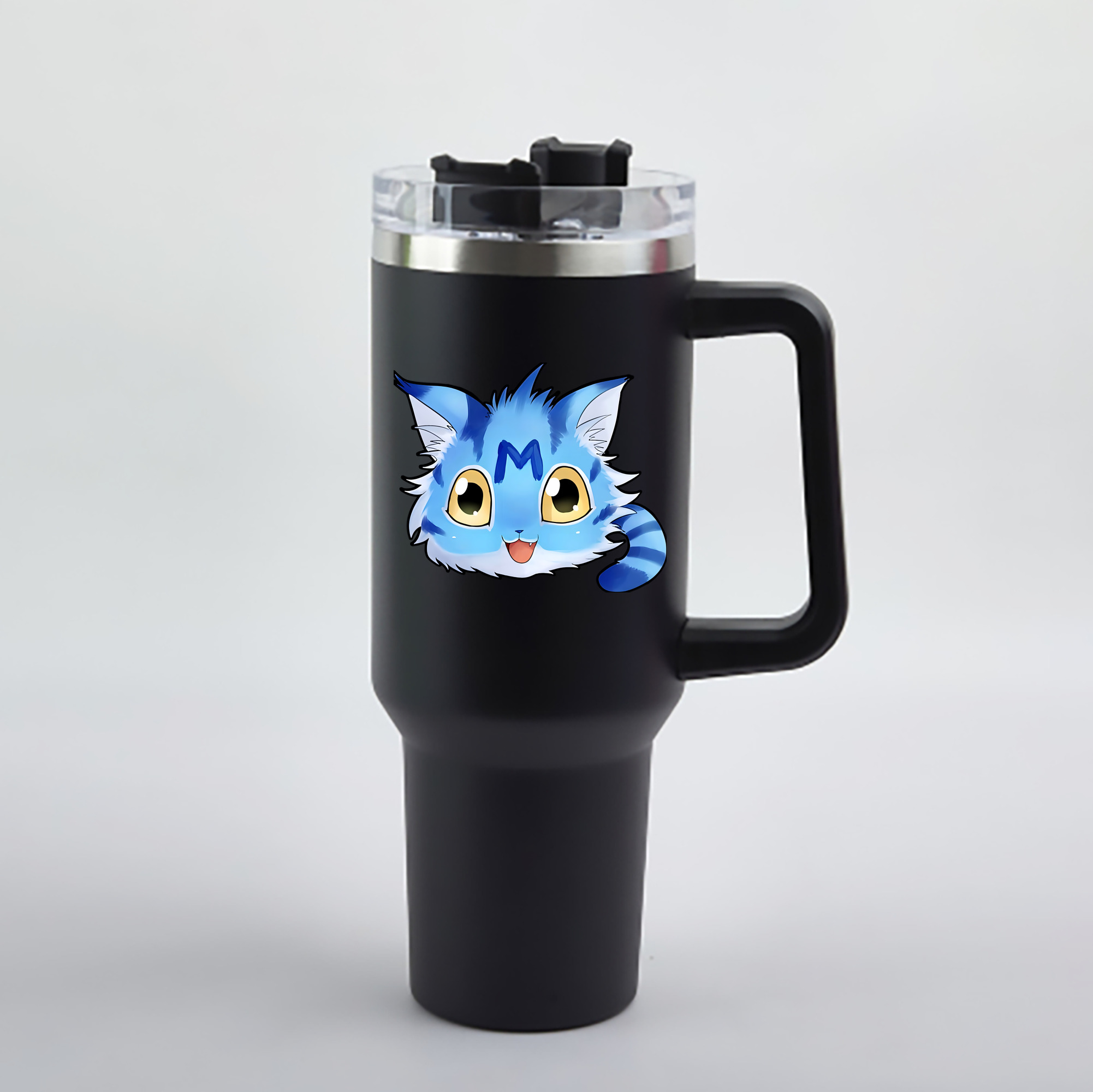 （画像用） Digimon デジタルモンスター/デジモン 1200mL車用タンブラー - クリスタルステッカー（プラスチックストロー付き）