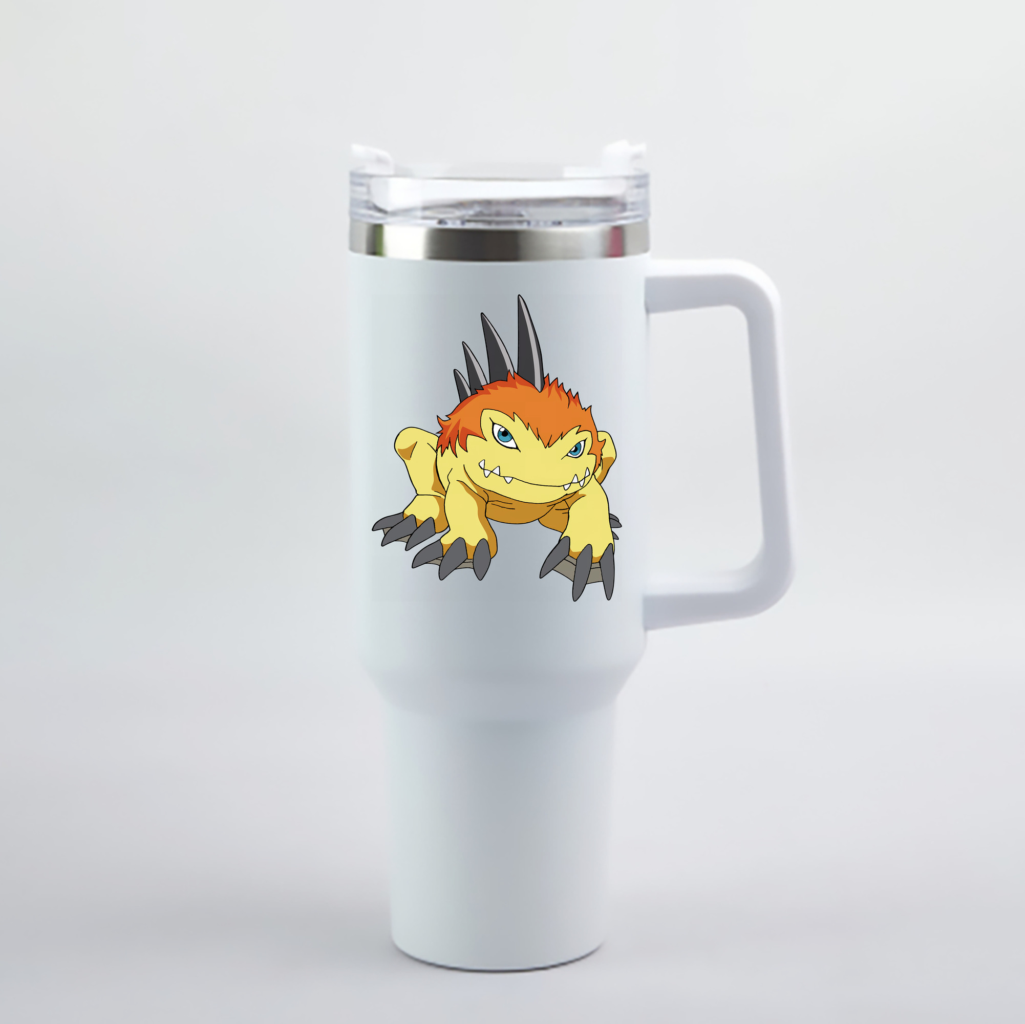 （画像用） Digimon デジタルモンスター/デジモン 1200mL車用タンブラー - クリスタルステッカー（プラスチックストロー付き）