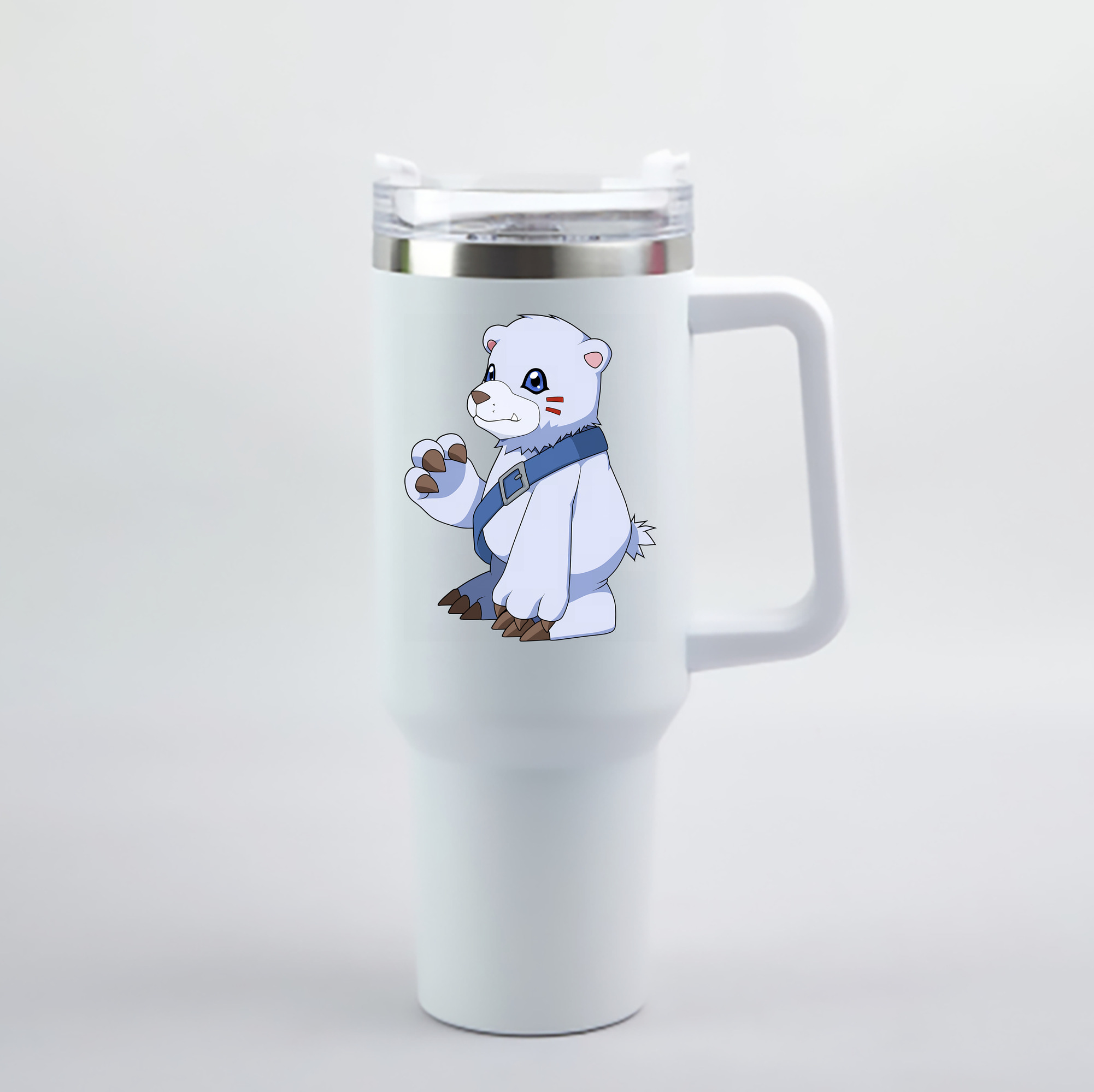 （画像用） Digimon デジタルモンスター/デジモン 1200mL車用タンブラー - クリスタルステッカー（プラスチックストロー付き）