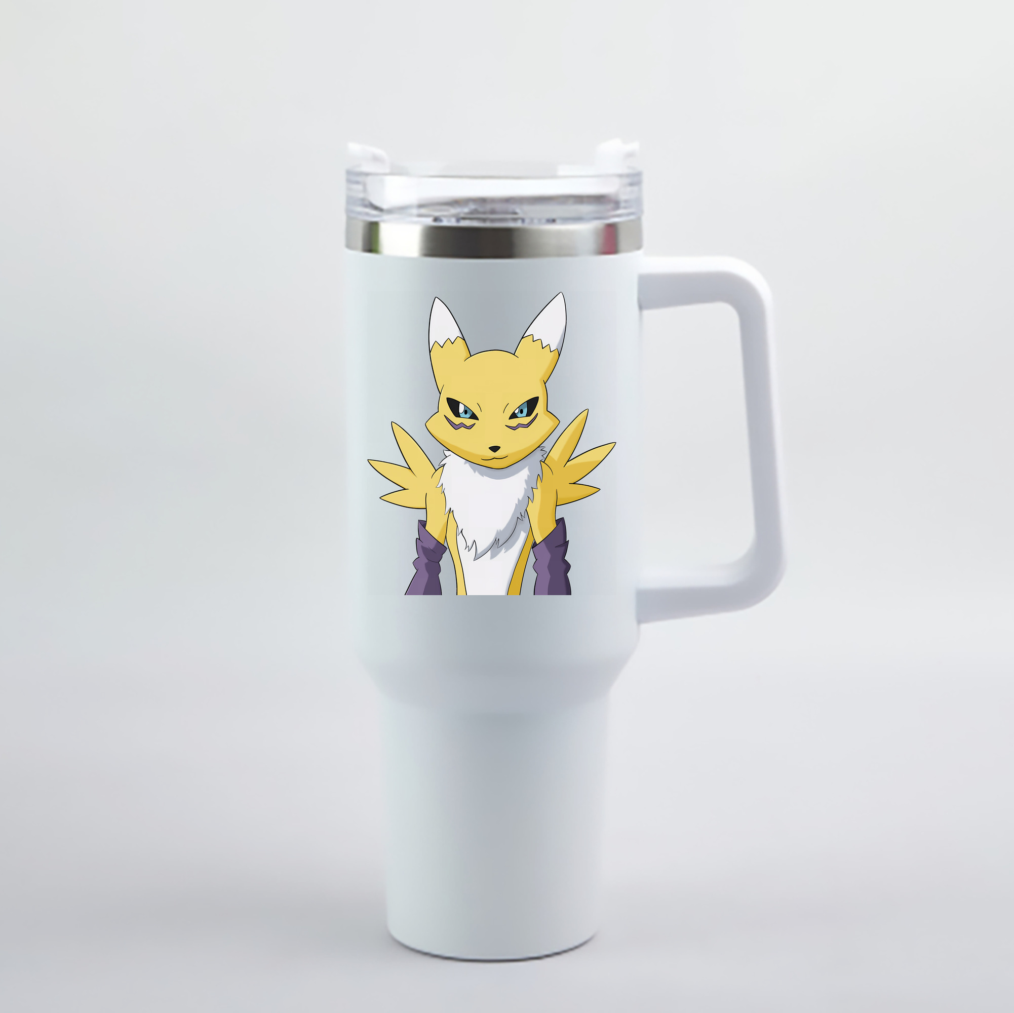 （画像用） Digimon デジタルモンスター/デジモン 1200mL車用タンブラー - クリスタルステッカー（プラスチックストロー付き）