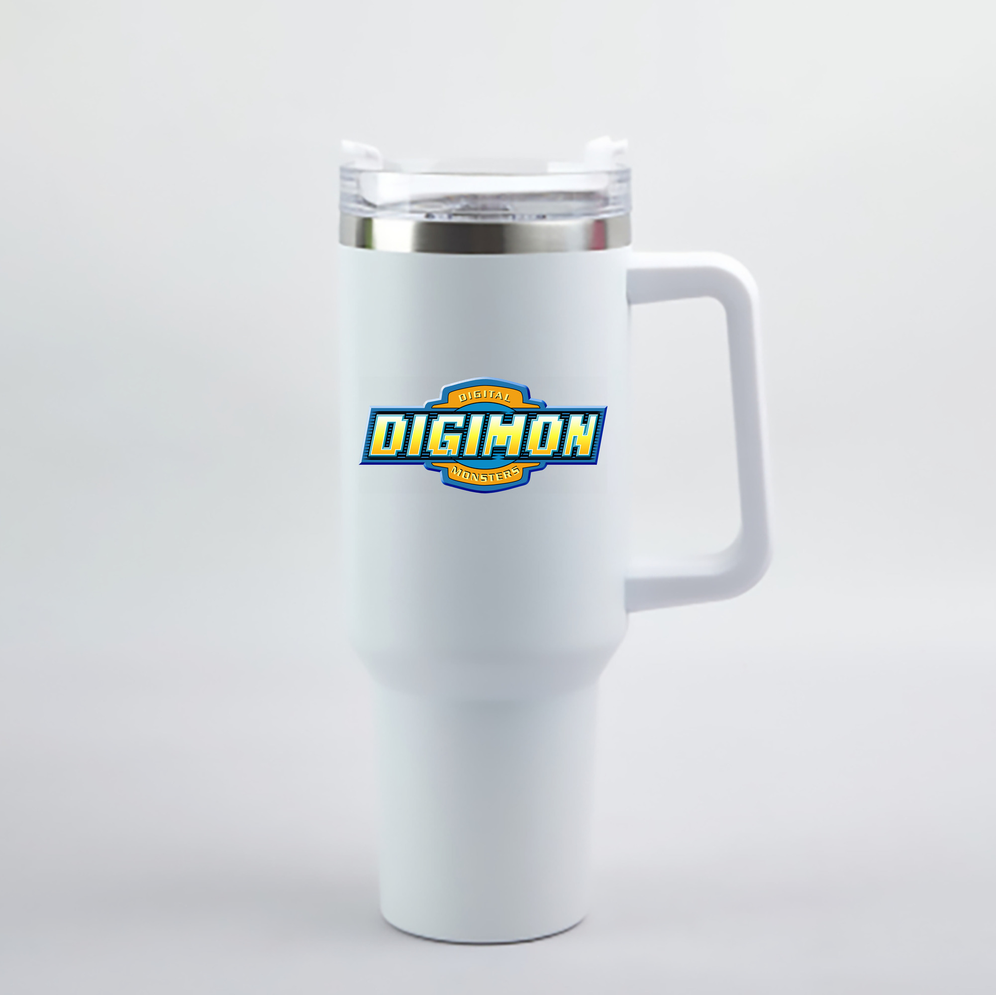 （画像用） Digimon デジタルモンスター/デジモン 1200mL車用タンブラー - クリスタルステッカー（プラスチックストロー付き）