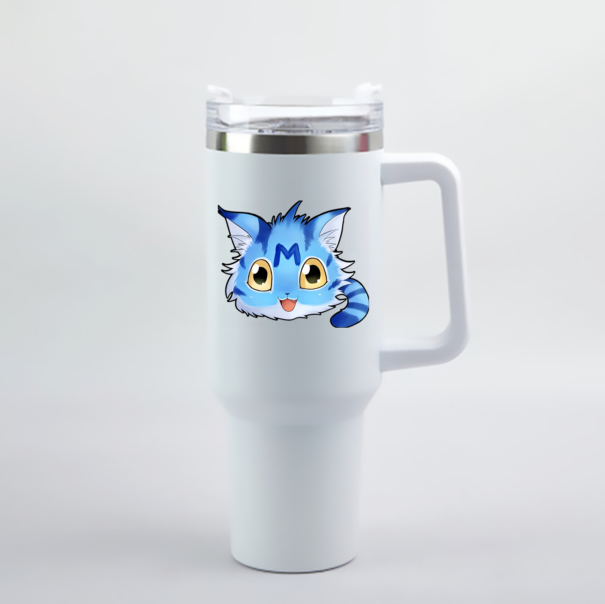 （画像用） Digimon デジタルモンスター/デジモン 1200mL車用タンブラー - クリスタルステッカー（プラスチックストロー付き）