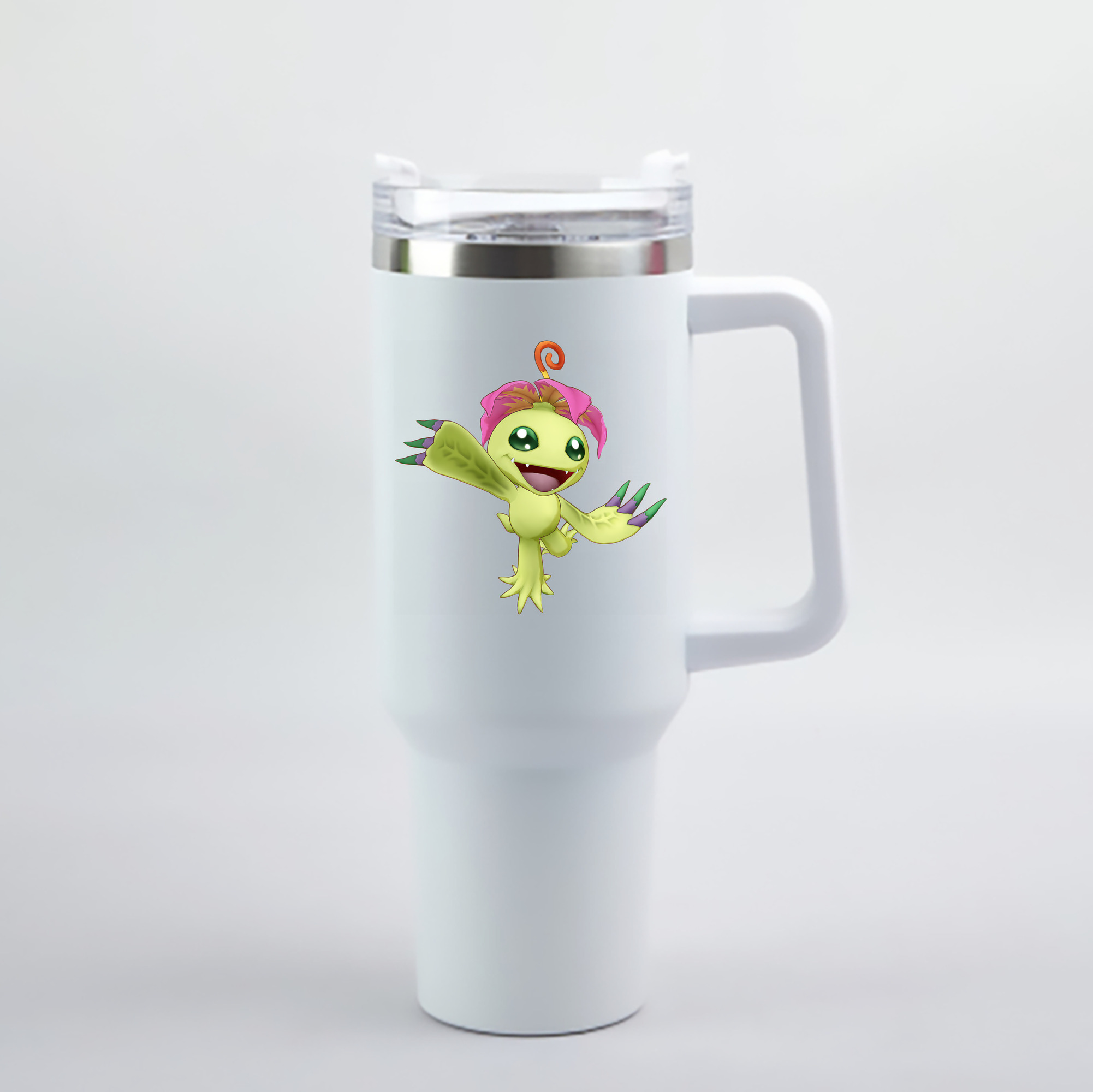 （画像用） Digimon デジタルモンスター/デジモン 1200mL車用タンブラー - クリスタルステッカー（プラスチックストロー付き）