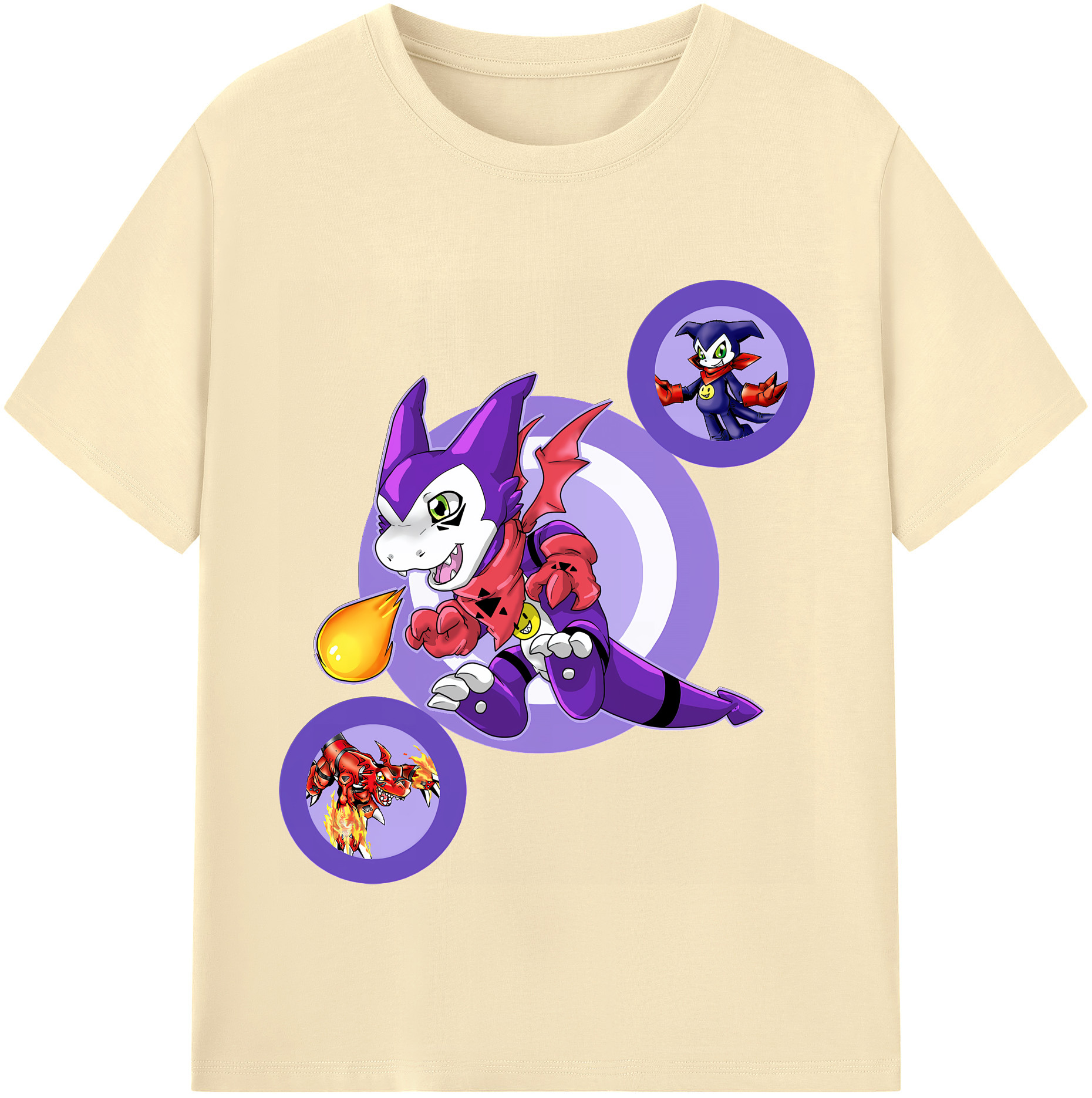 （画像用） Digimon デジタルモンスター/デジモン 綿100％半袖Tシャツ（フロントプリント）