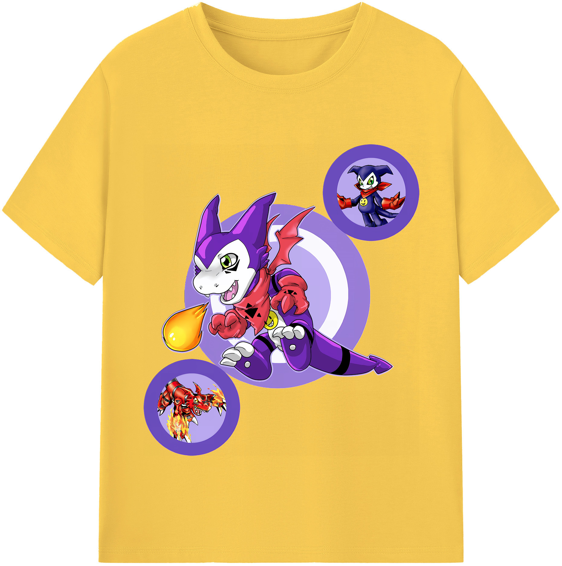 （画像用） Digimon デジタルモンスター/デジモン 綿100％半袖Tシャツ（フロントプリント）