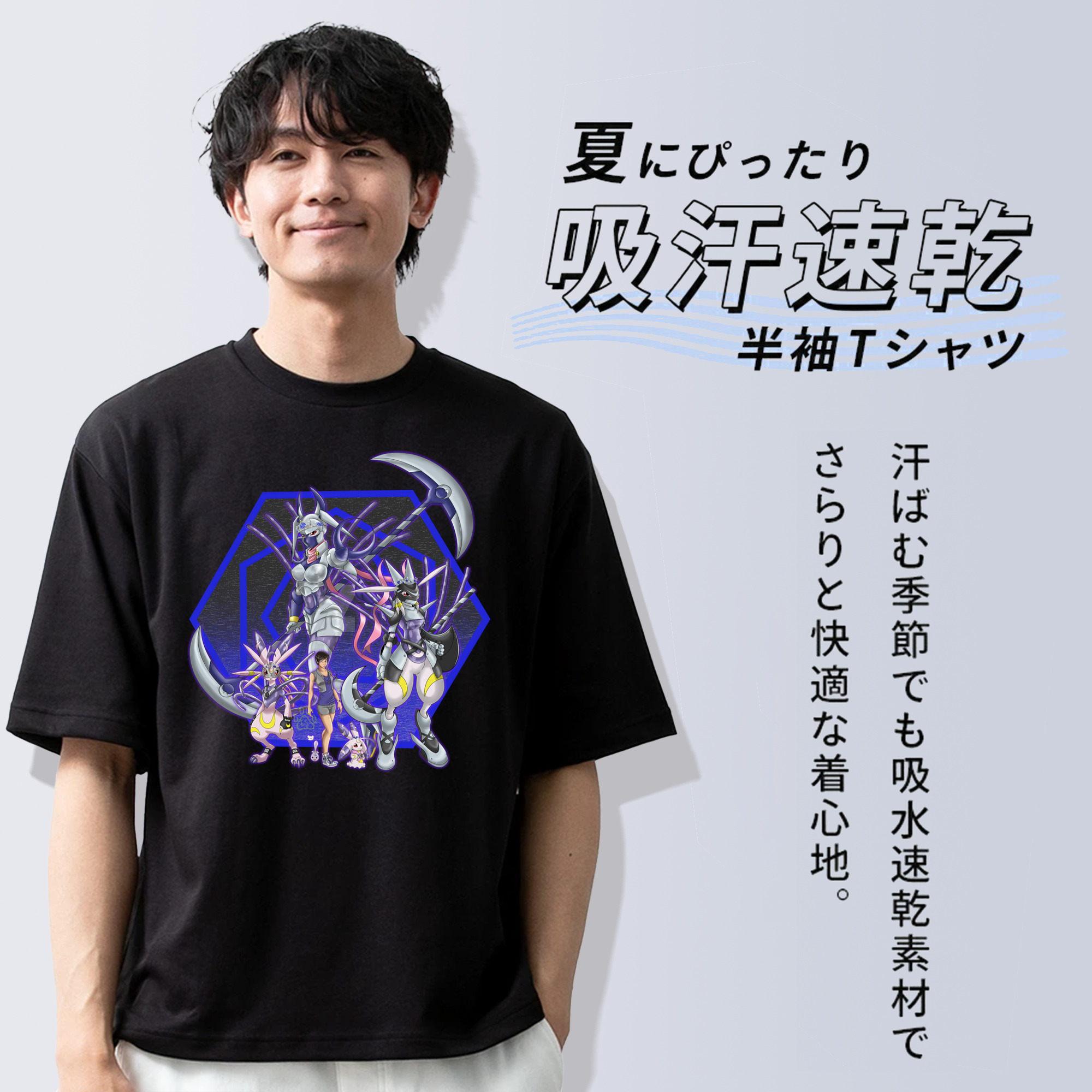 Digimon デジタルモンスター/デジモン 綿100％半袖Tシャツ（フロントプリント）