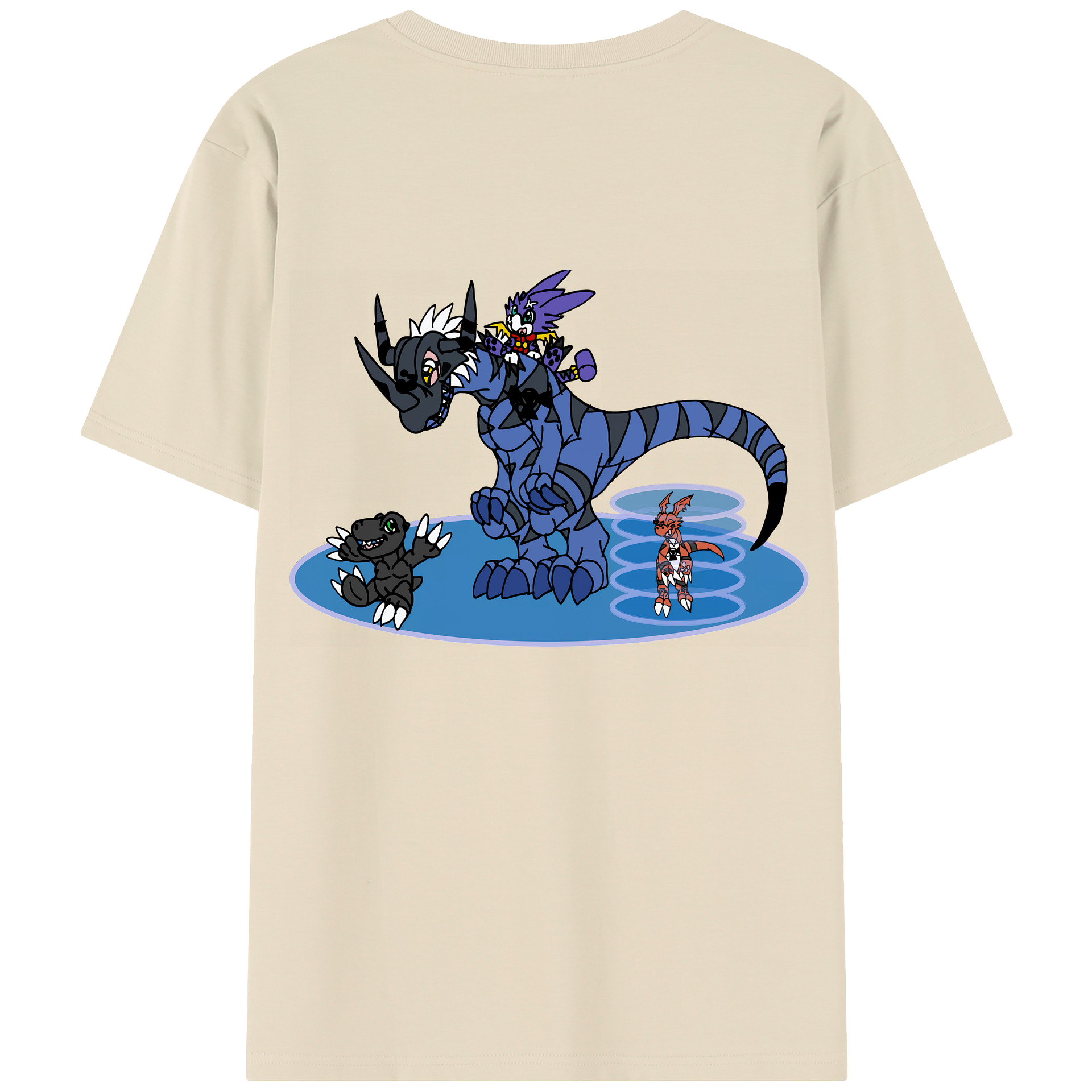 （画像用） Digimon デジタルモンスター/デジモン 綿100％半袖Tシャツ（背面プリント）
