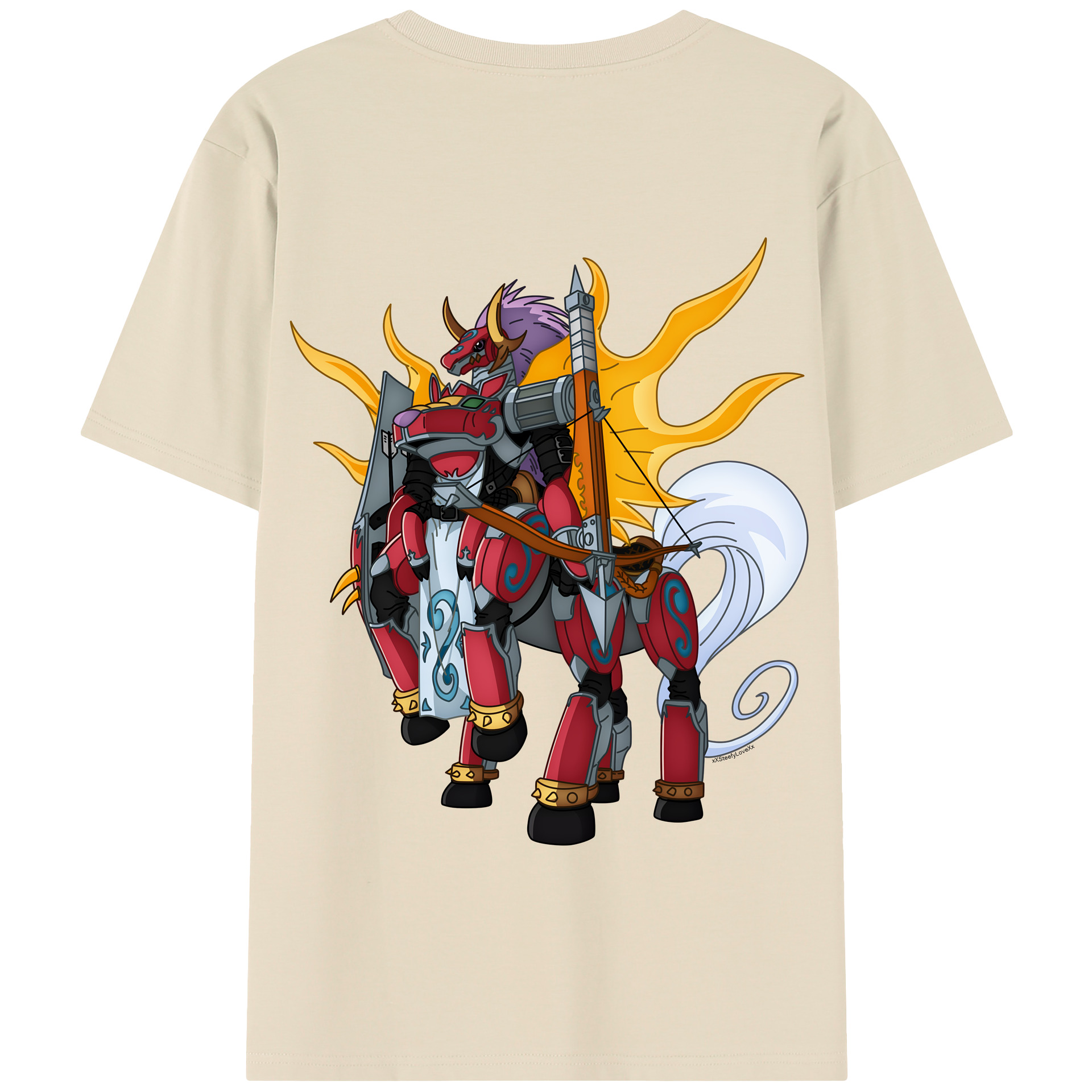 （画像用） Digimon デジタルモンスター/デジモン 綿100％半袖Tシャツ（背面プリント）