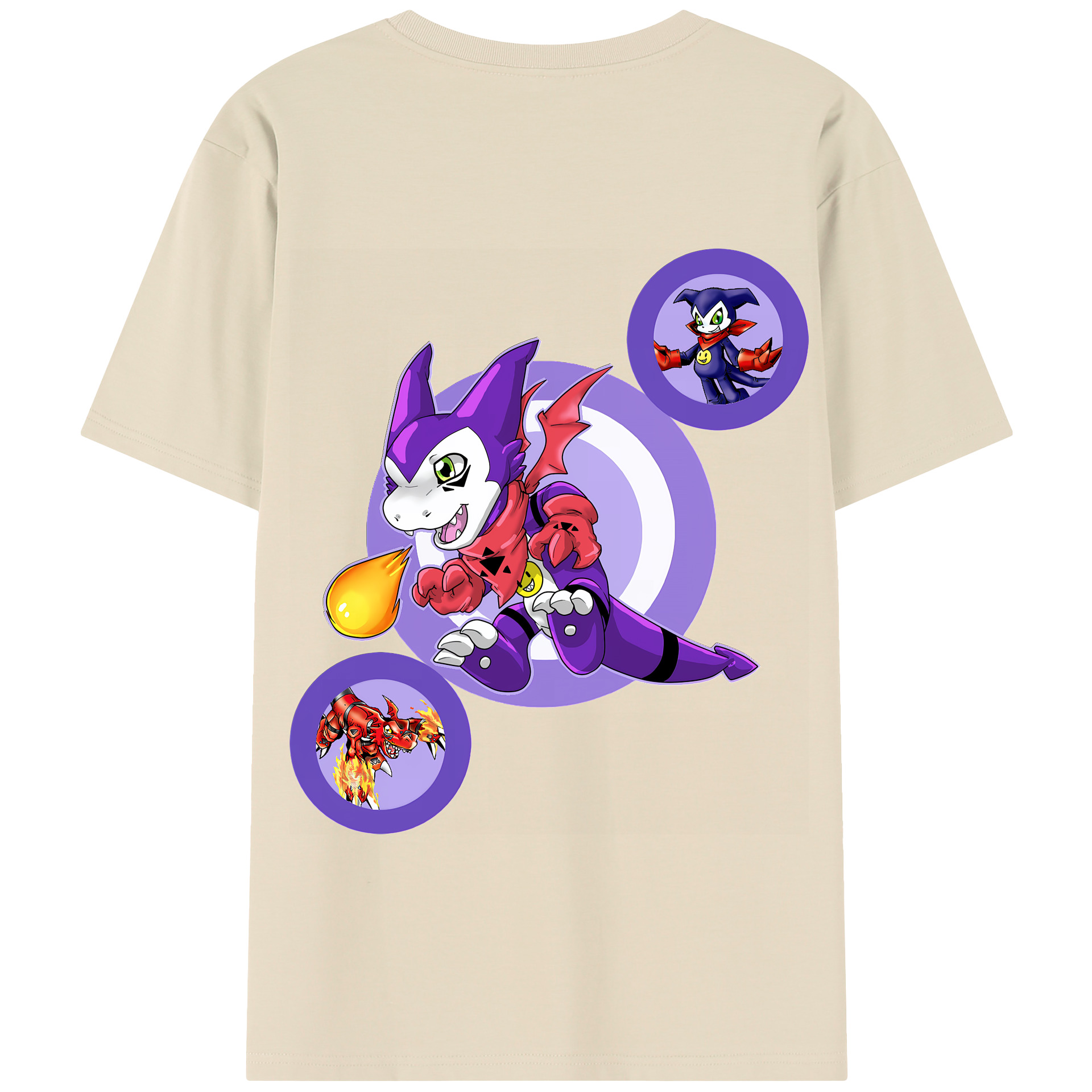 （画像用） Digimon デジタルモンスター/デジモン 綿100％半袖Tシャツ（背面プリント）