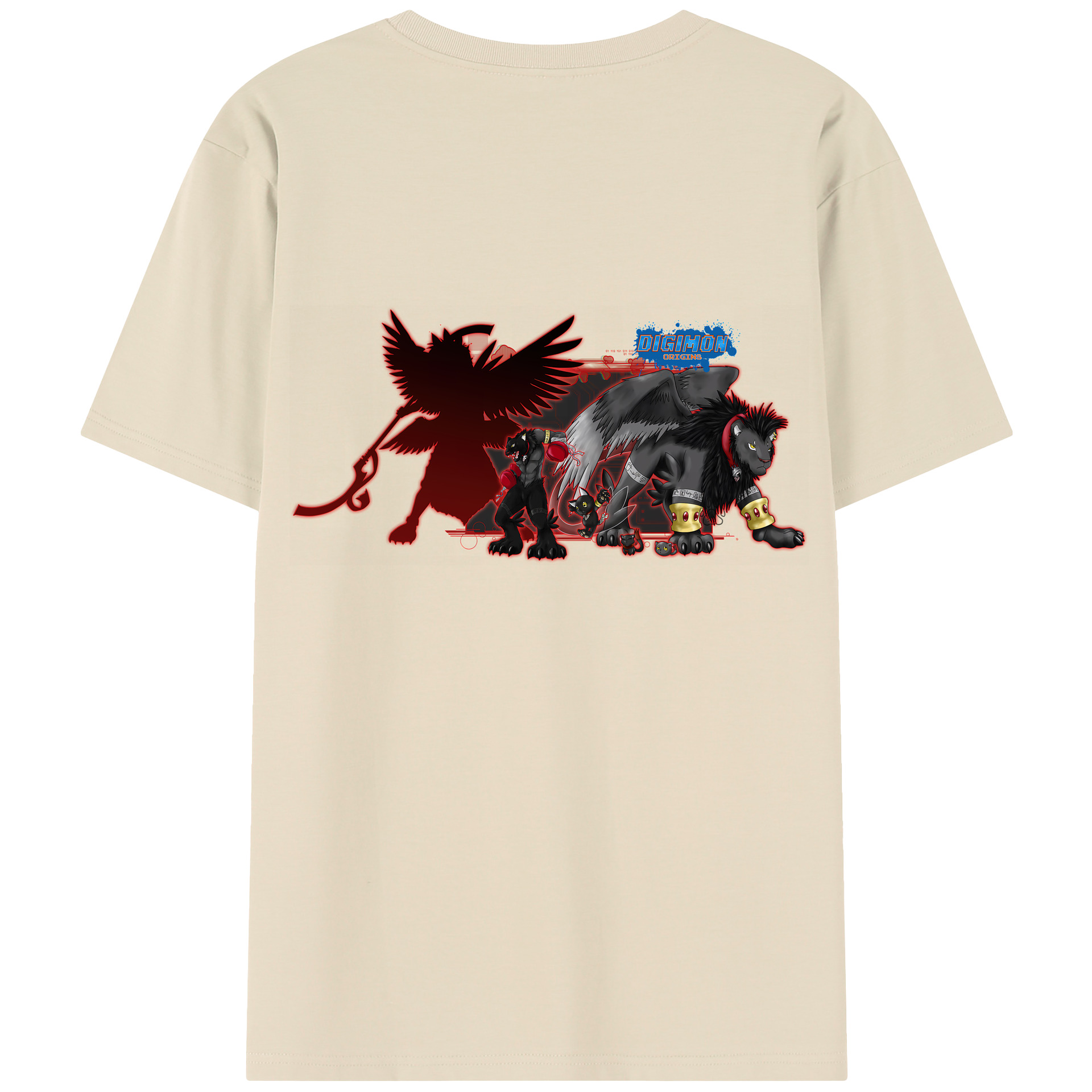 （画像用） Digimon デジタルモンスター/デジモン 綿100％半袖Tシャツ（背面プリント）