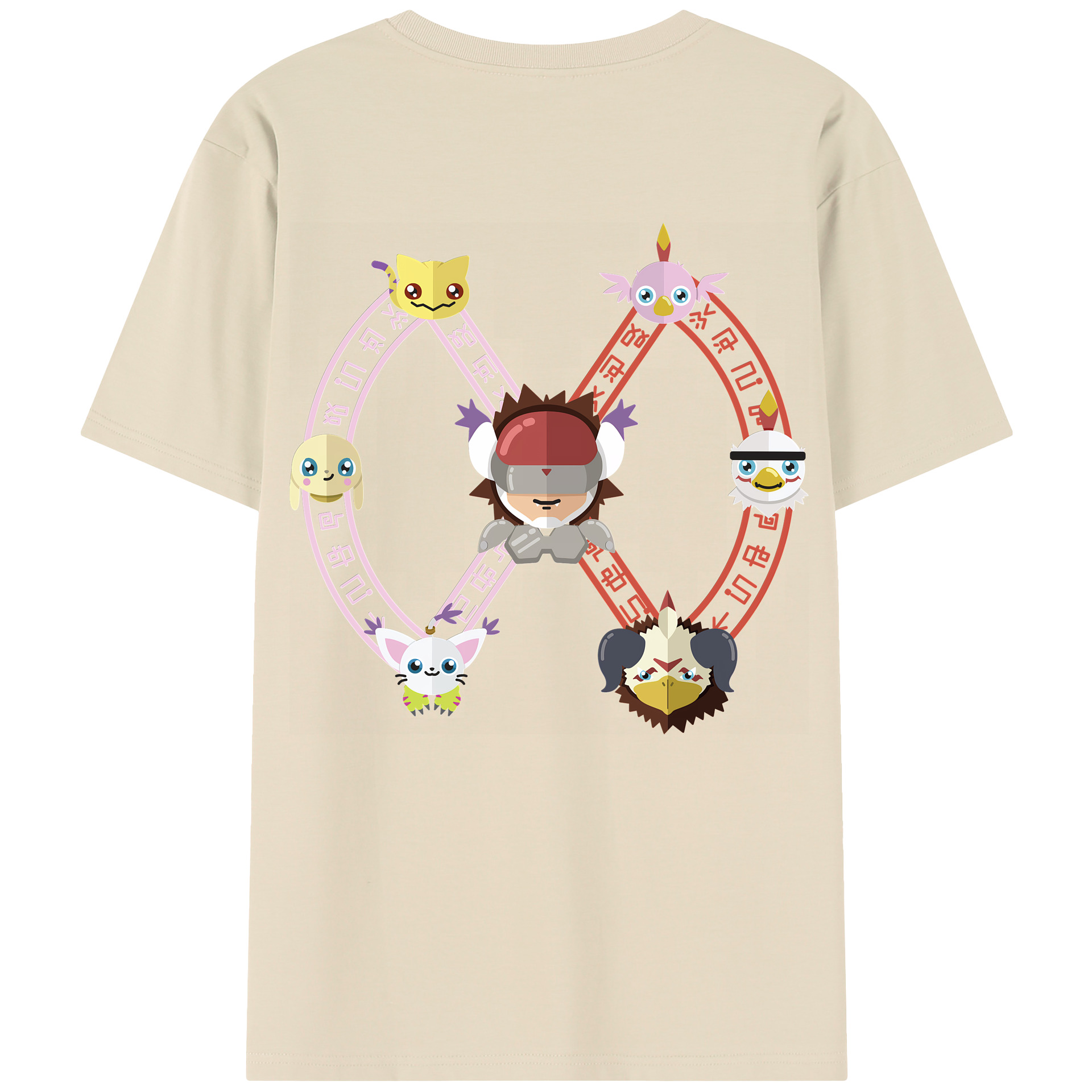 （画像用） Digimon デジタルモンスター/デジモン 綿100％半袖Tシャツ（背面プリント）