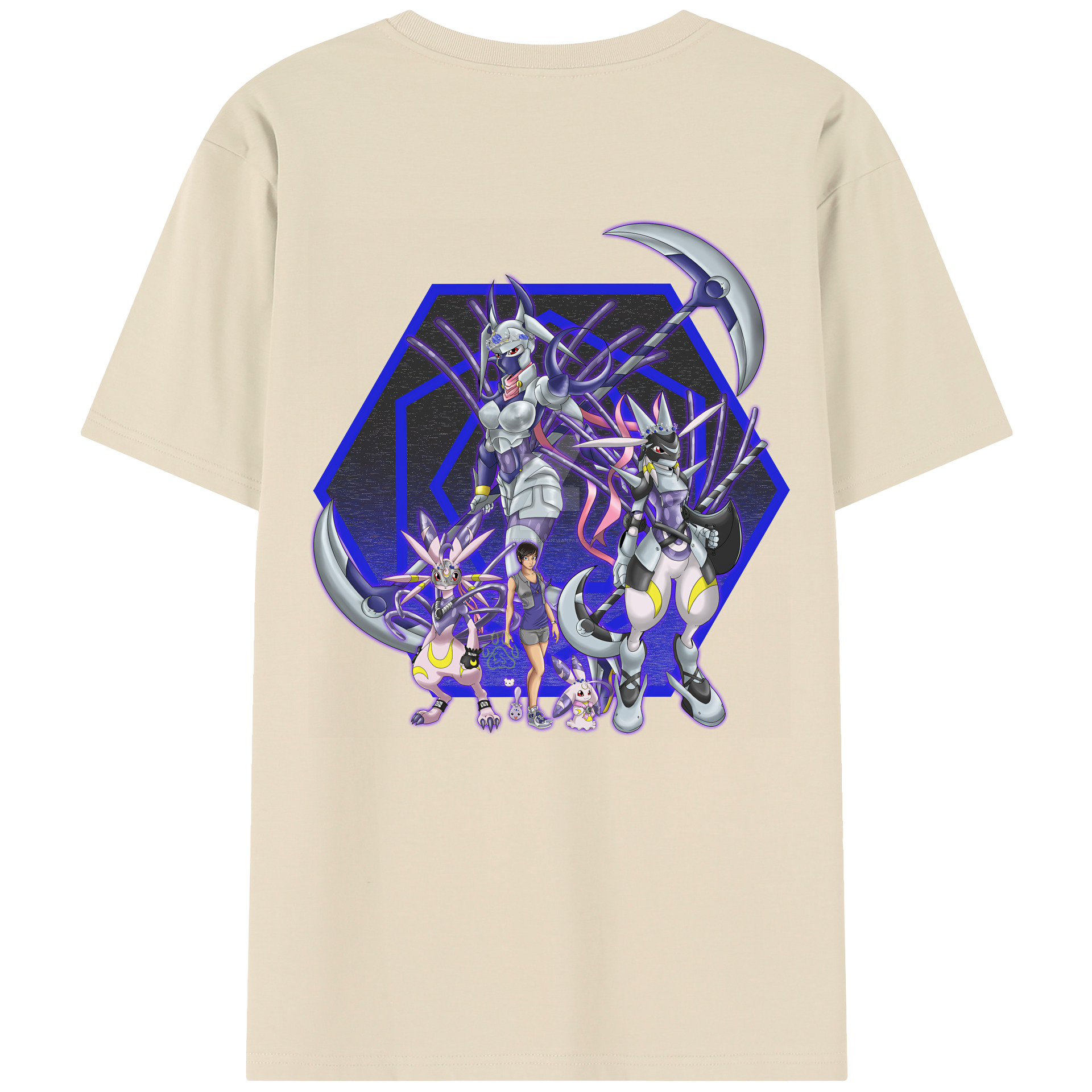 （画像用） Digimon デジタルモンスター/デジモン 綿100％半袖Tシャツ（背面プリント）