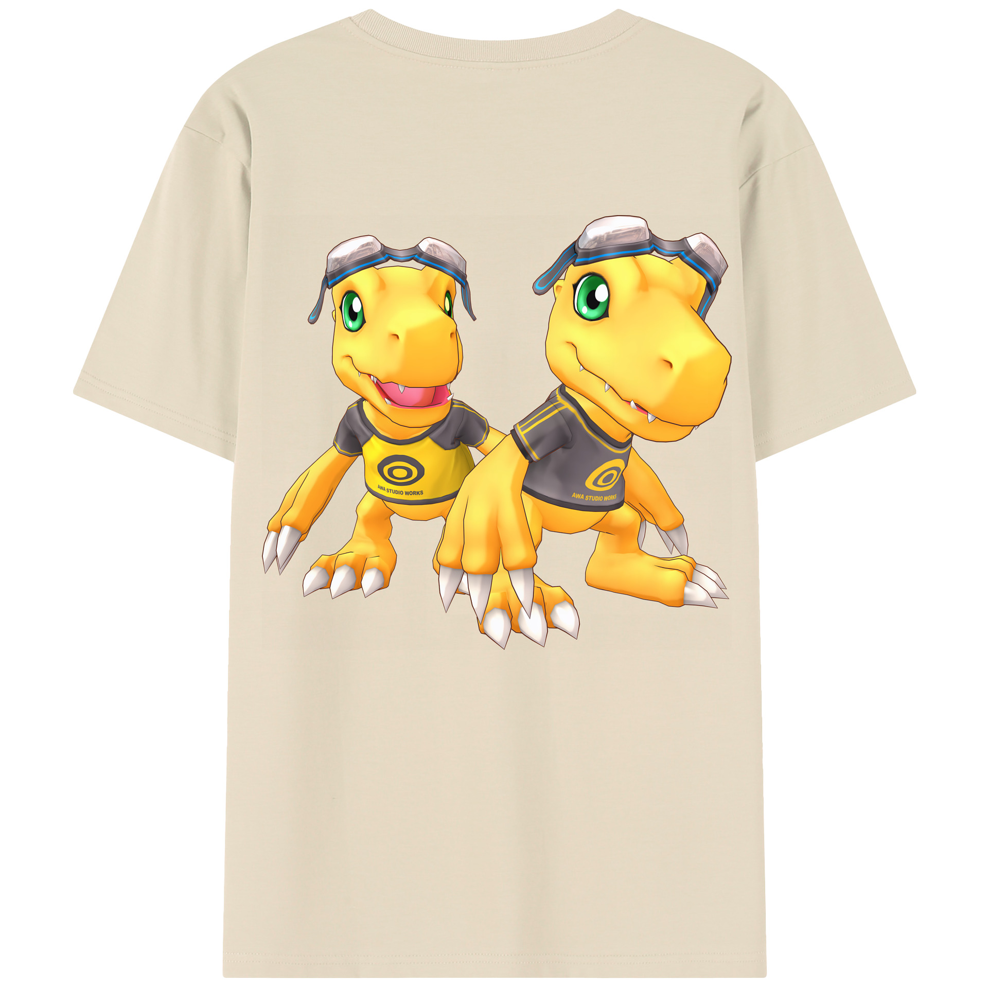 （画像用） Digimon デジタルモンスター/デジモン 綿100％半袖Tシャツ（背面プリント）