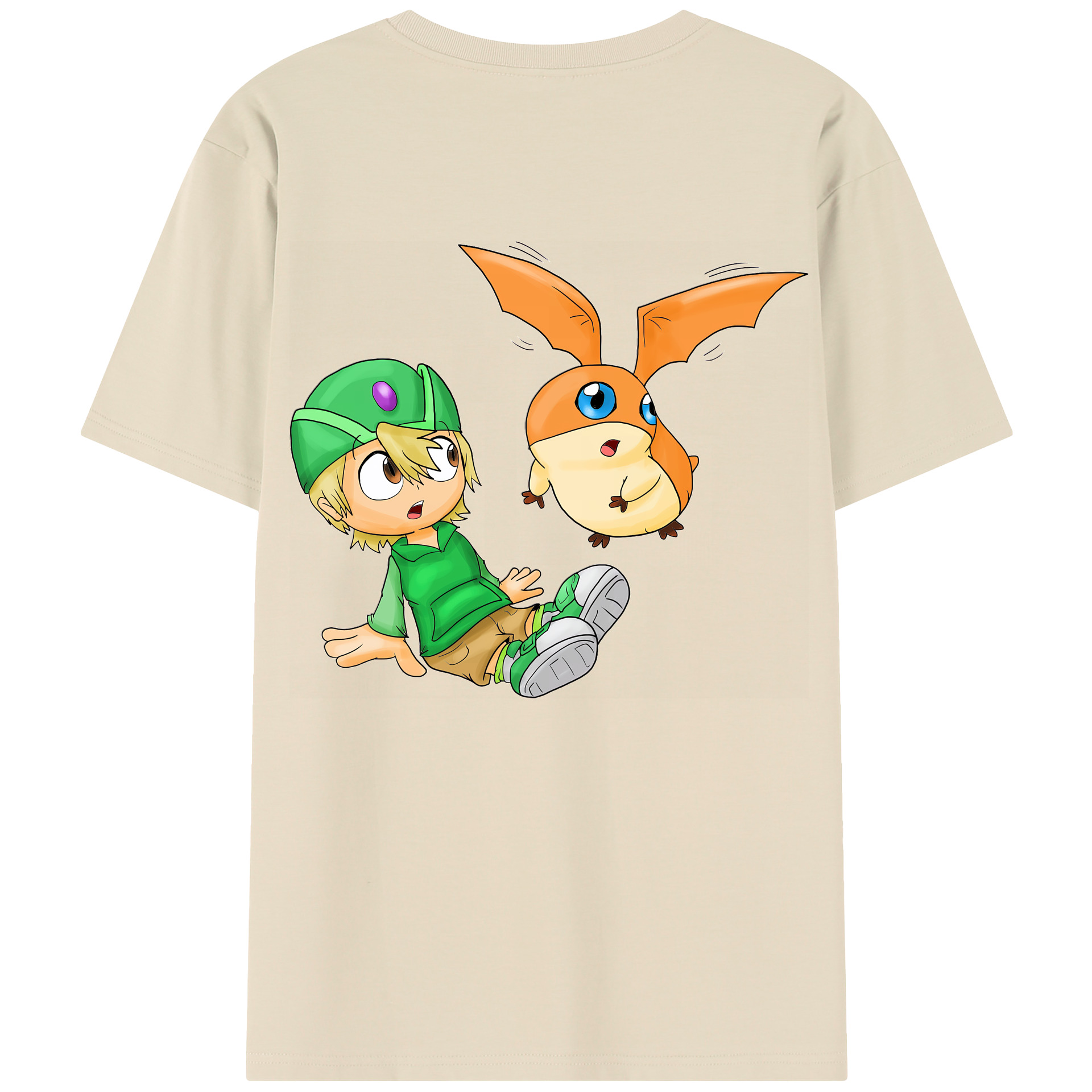 （画像用） Digimon デジタルモンスター/デジモン 綿100％半袖Tシャツ（背面プリント）