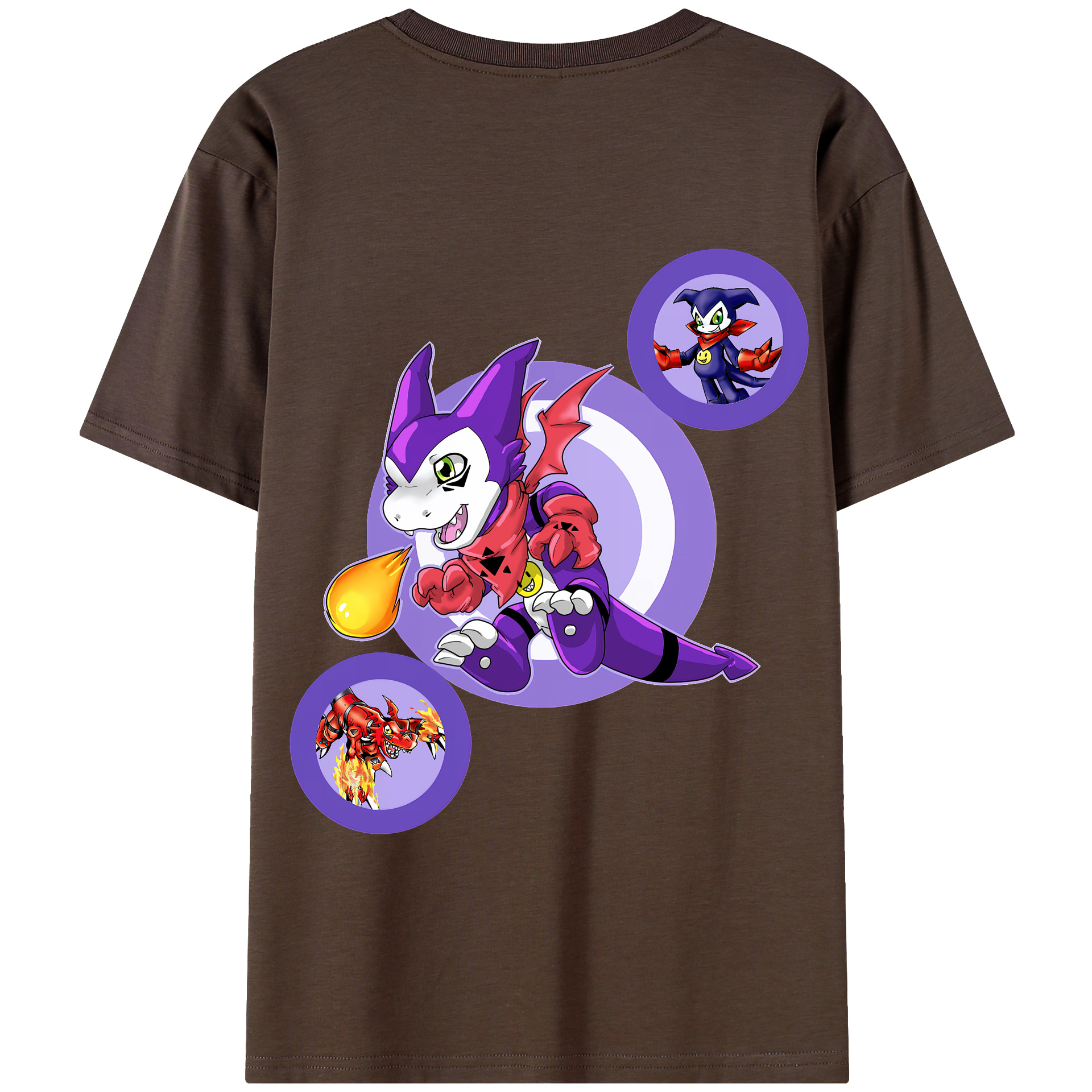 （画像用） Digimon デジタルモンスター/デジモン 綿100％半袖Tシャツ（背面プリント）