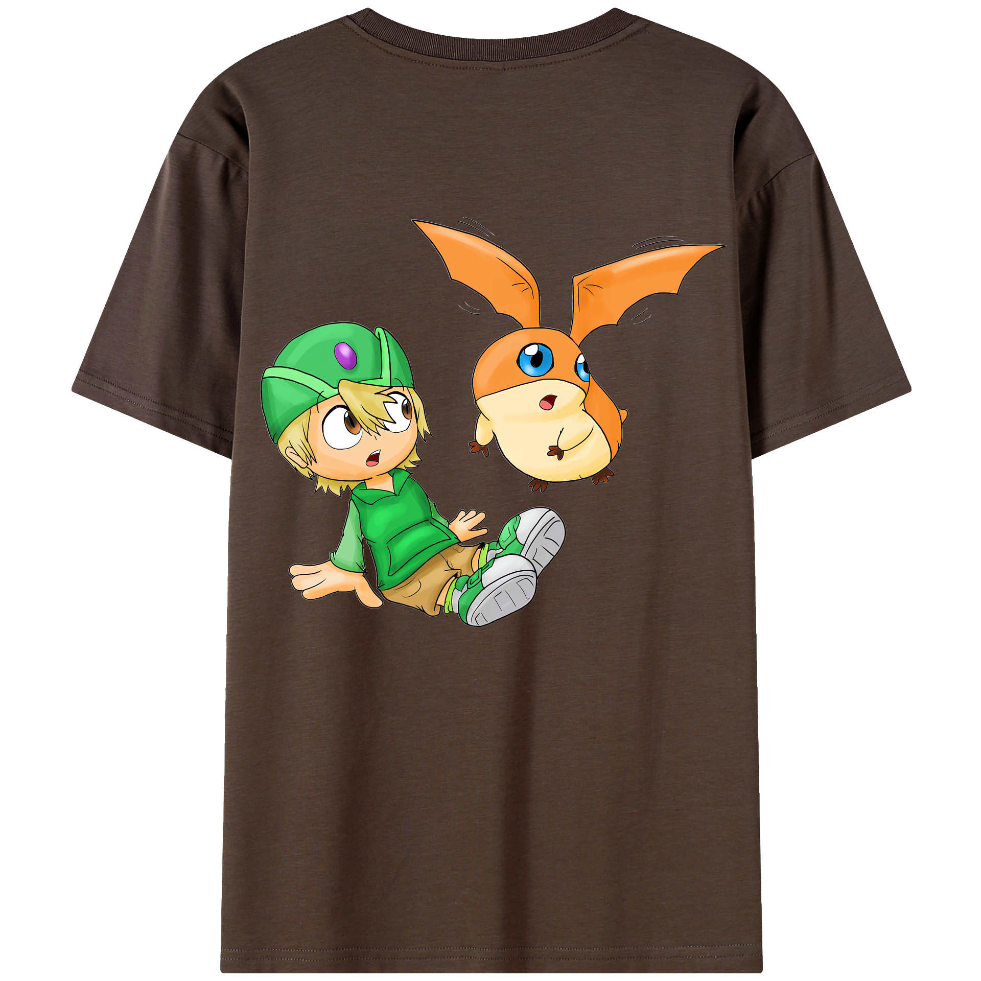（画像用） Digimon デジタルモンスター/デジモン 綿100％半袖Tシャツ（背面プリント）