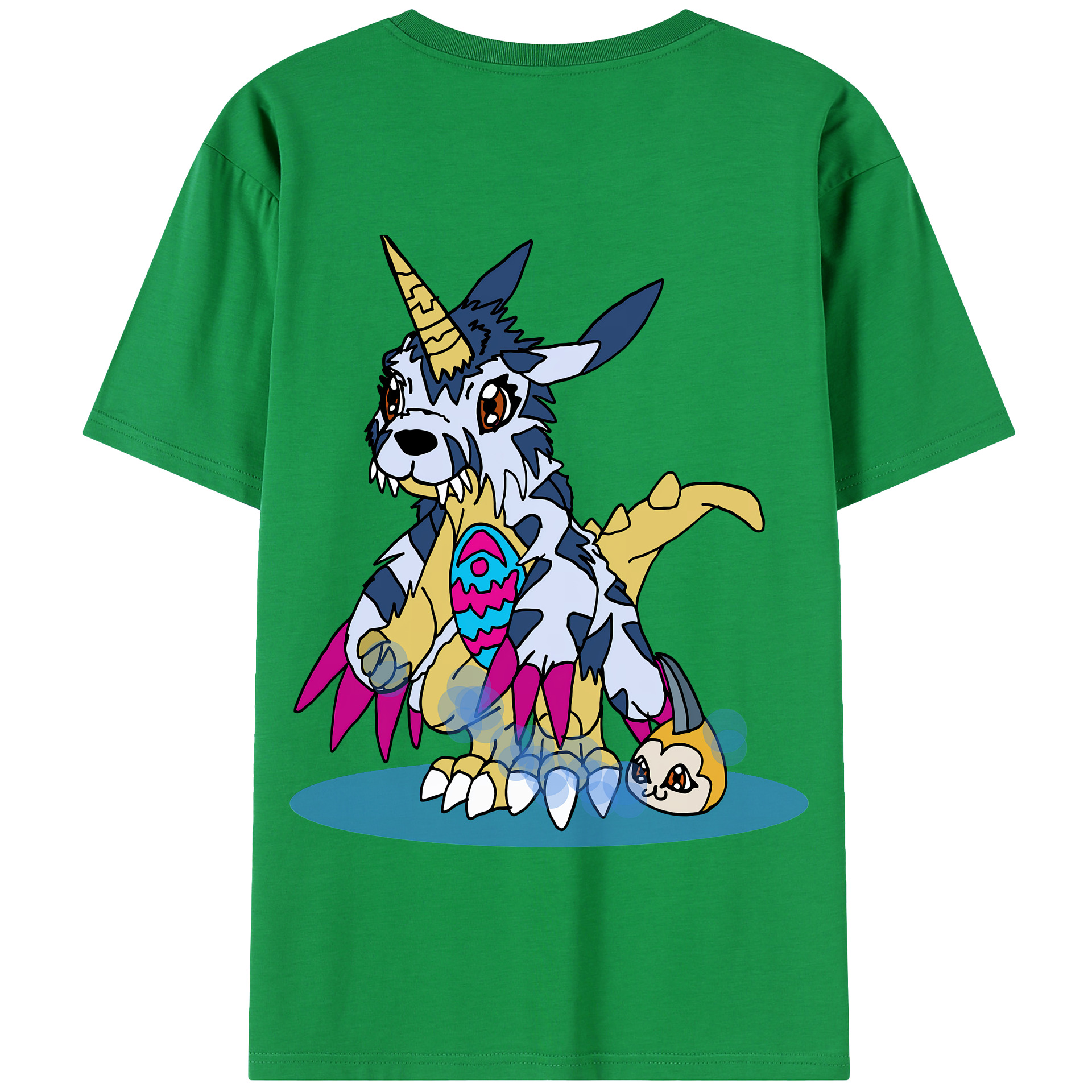 （画像用） Digimon デジタルモンスター/デジモン 綿100％半袖Tシャツ（背面プリント）