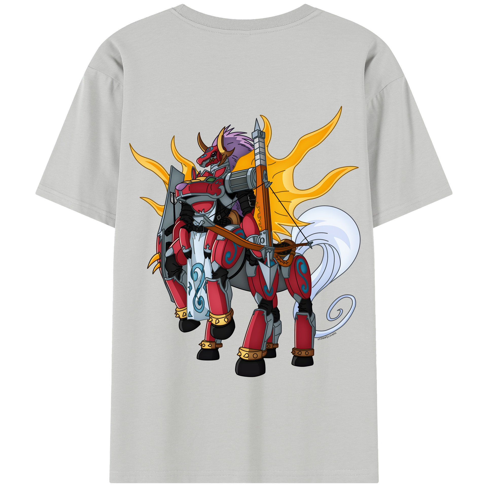 （画像用） Digimon デジタルモンスター/デジモン 綿100％半袖Tシャツ（背面プリント）