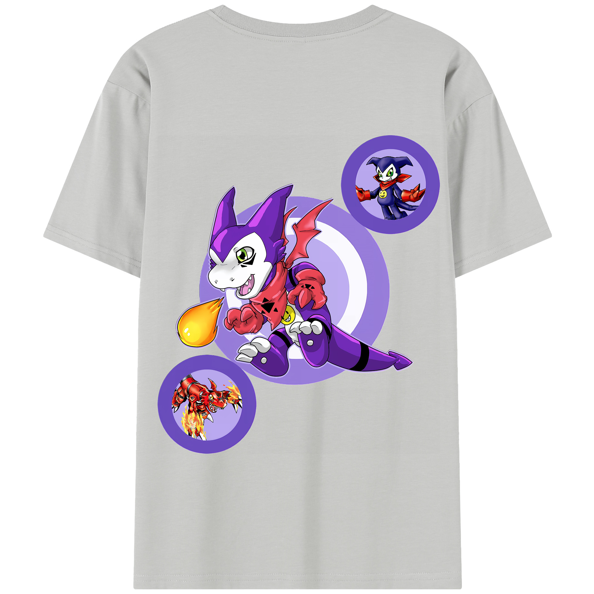 （画像用） Digimon デジタルモンスター/デジモン 綿100％半袖Tシャツ（背面プリント）