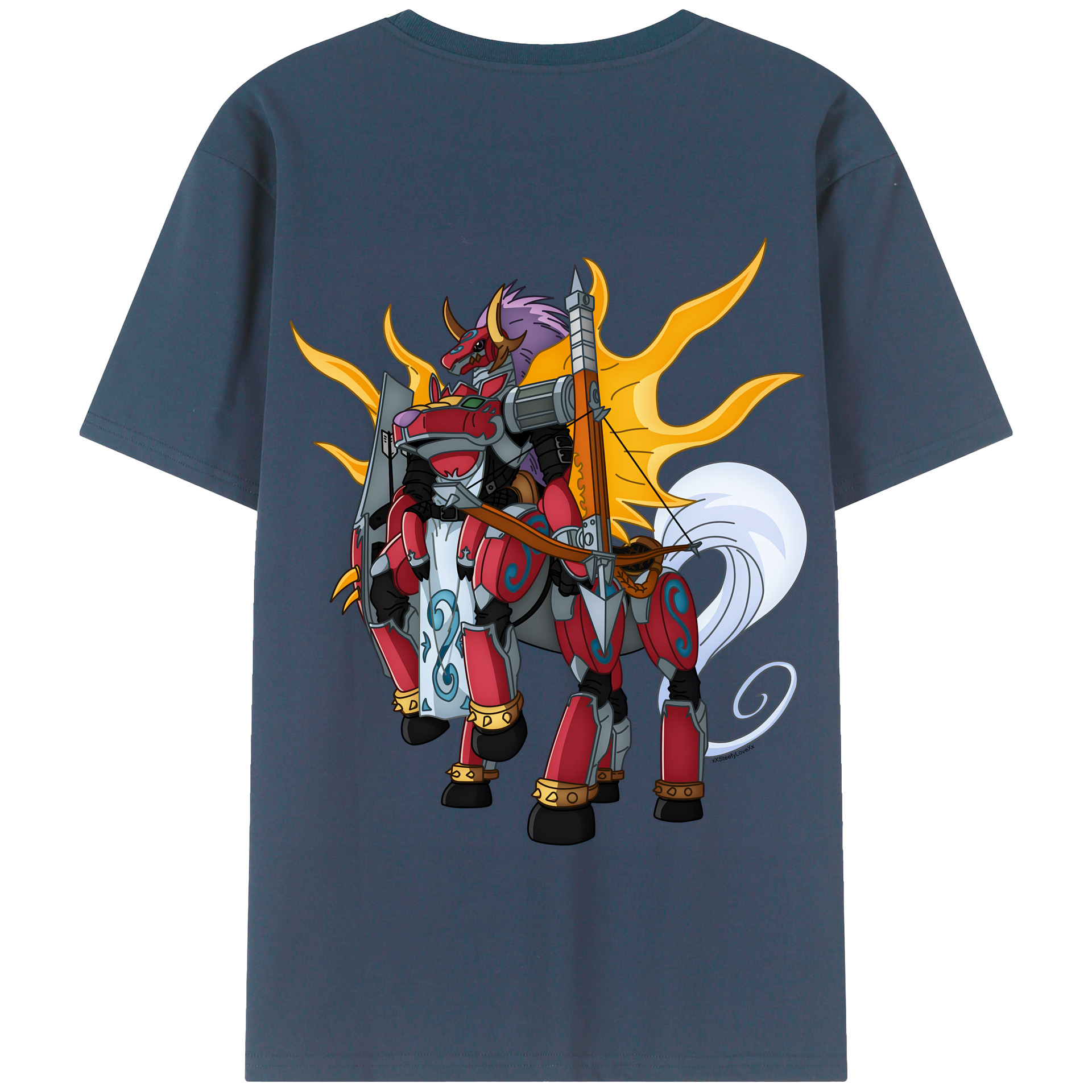 （画像用） Digimon デジタルモンスター/デジモン 綿100％半袖Tシャツ（背面プリント）