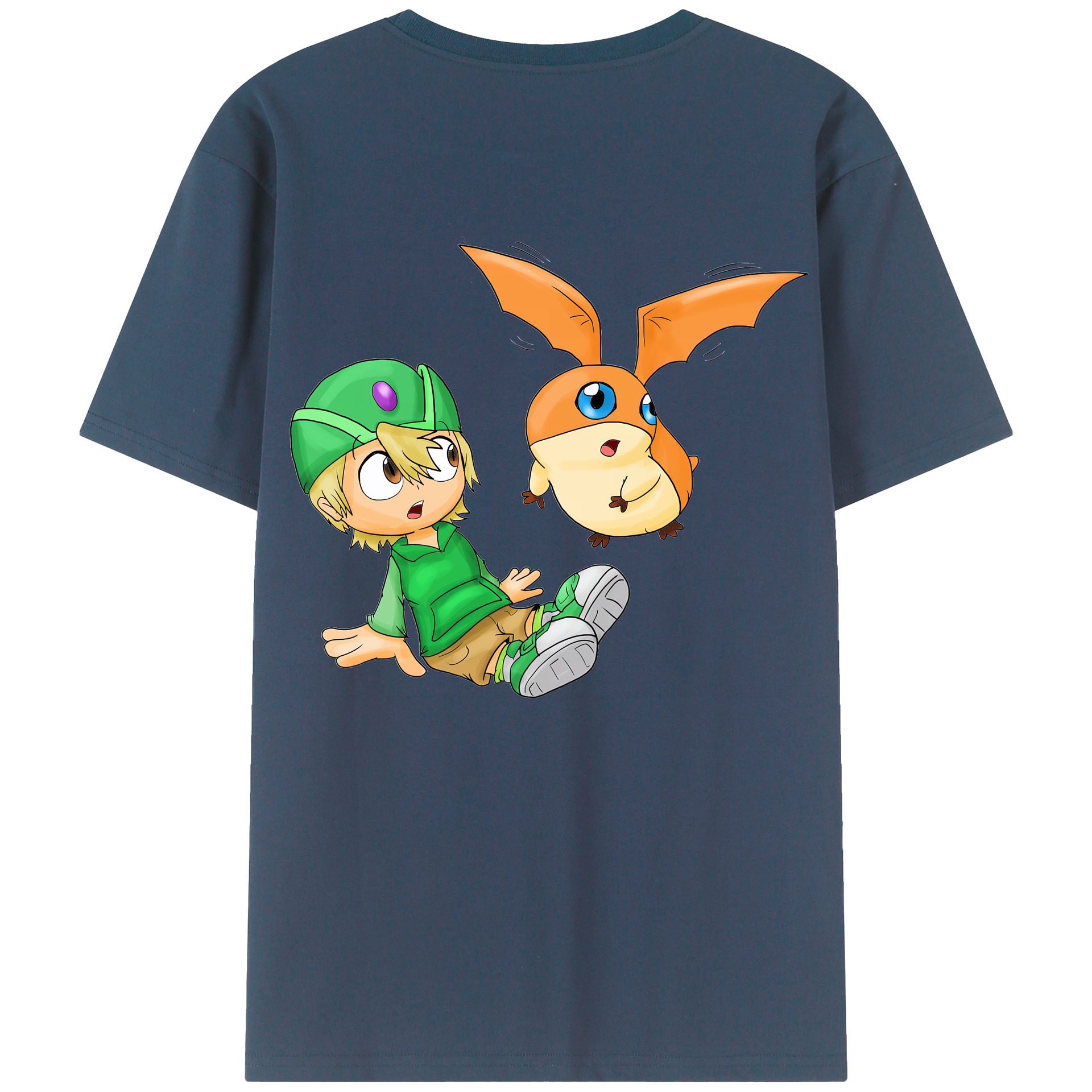 （画像用） Digimon デジタルモンスター/デジモン 綿100％半袖Tシャツ（背面プリント）