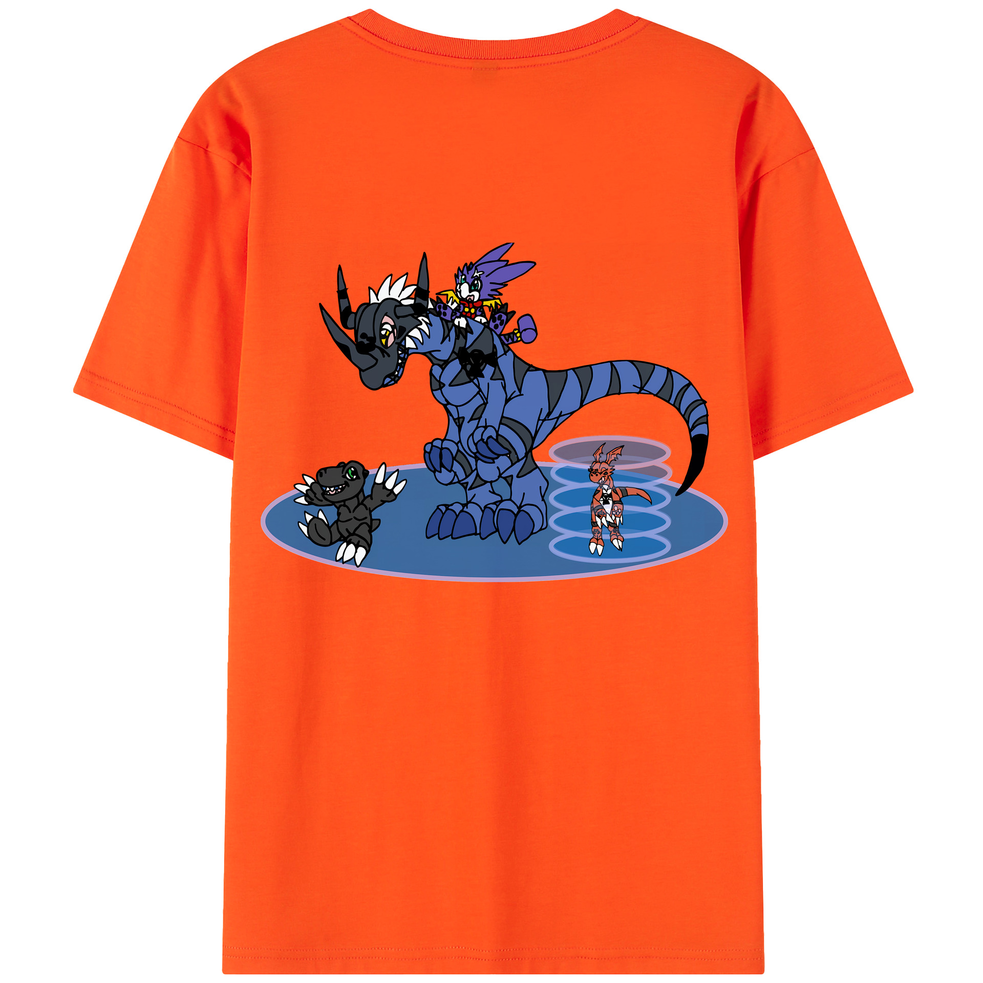 （画像用） Digimon デジタルモンスター/デジモン 綿100％半袖Tシャツ（背面プリント）